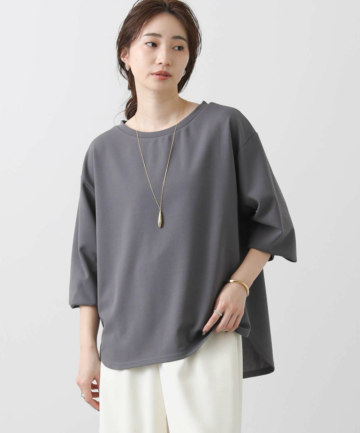 パフスリーブカットソー Gready Brilliantaf.カットジョーゼットパフスリーブカットソー