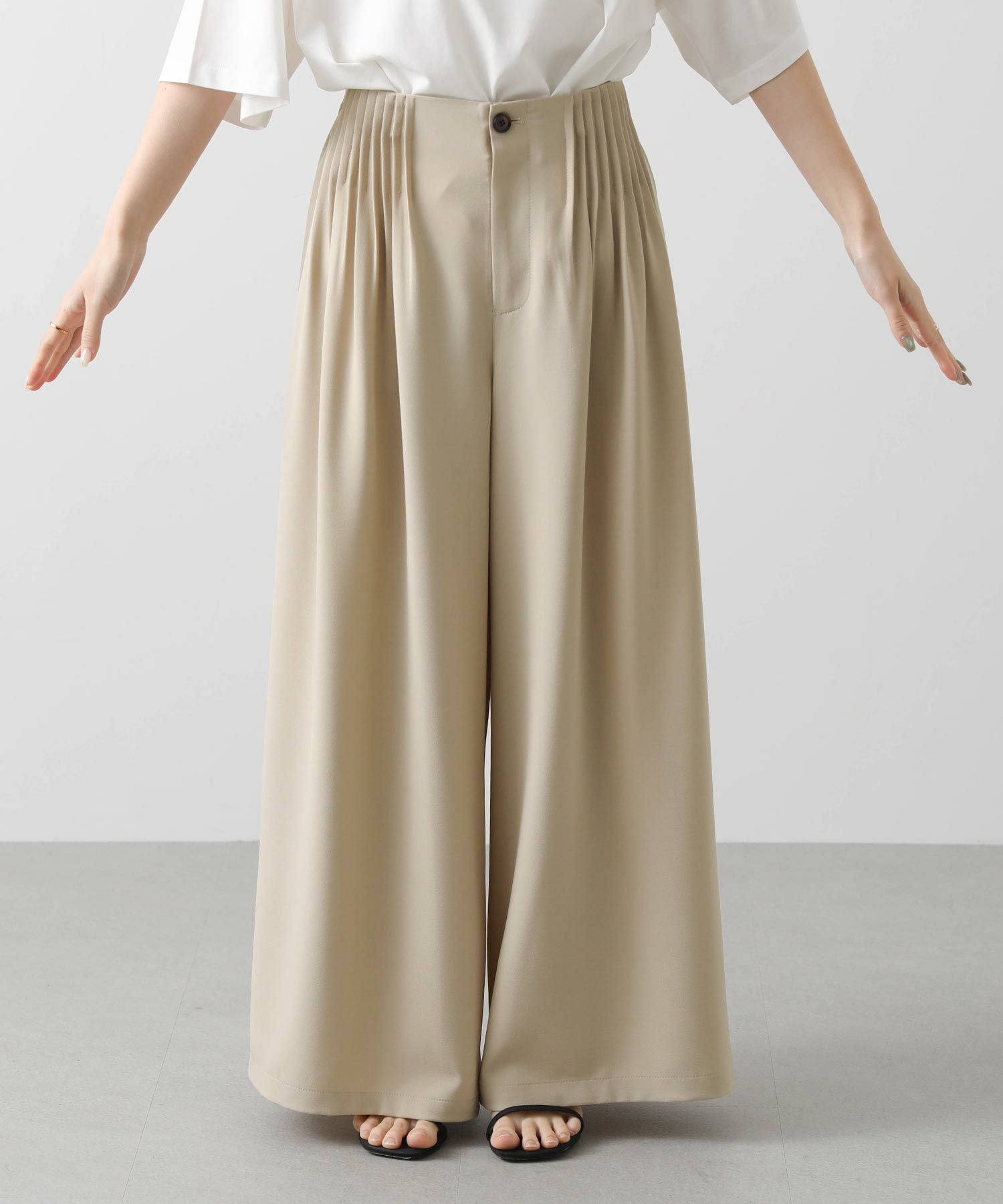 gready brilliant購入　 FAVORI ワイドパンツ Gready Brilliantaピンタックワイドパンツ | SEKIMIKI Online