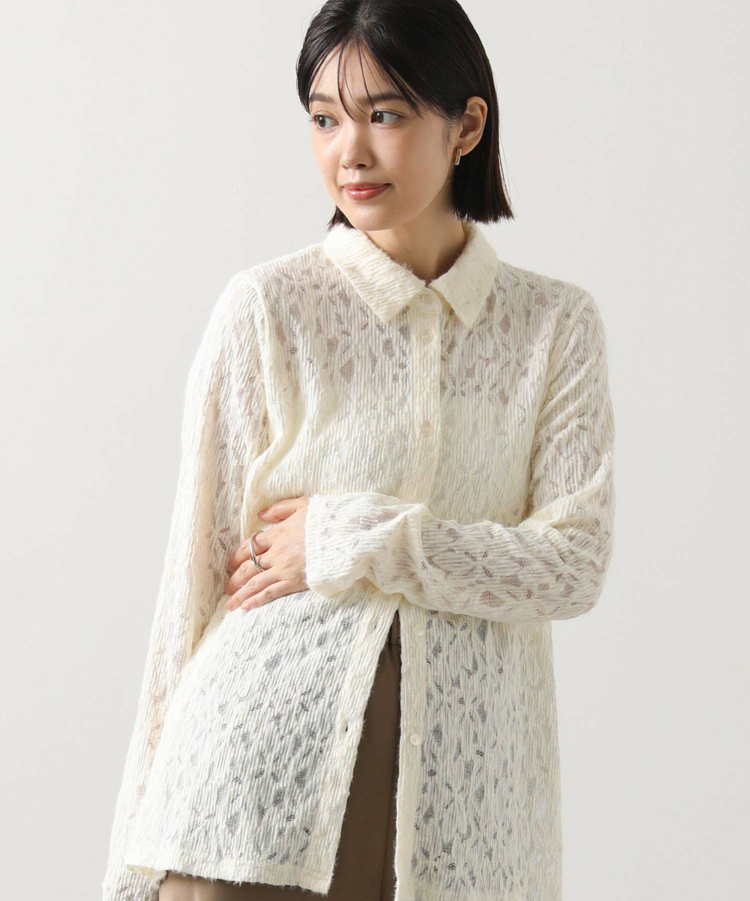 Gready Brillianta起毛フラワーレースシャツ | SEKIMIKI Online Gready Brillianta起毛フラワーレースシャツ | SEKIMIKI Online