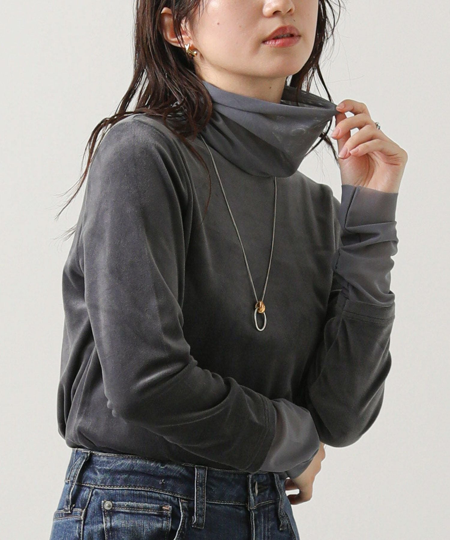 エディットフォールル ニットベロア タートルネックトップ　完売 Gready Brilliantベロア×シアータートルトップス | SEKIMIKI Online
