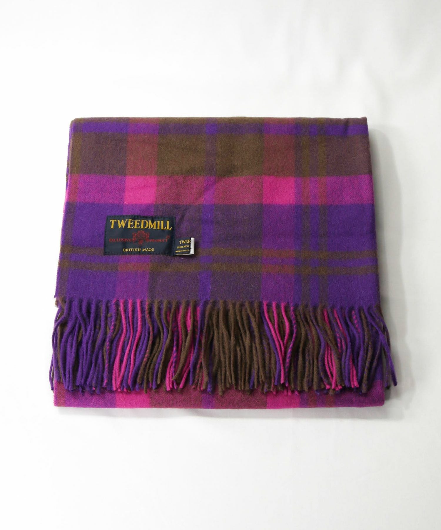 【新品】 relume tweed mill チェックストール パープル TWEEDMILL/ツイードミル】チェック柄ストール （マフラー・ショール