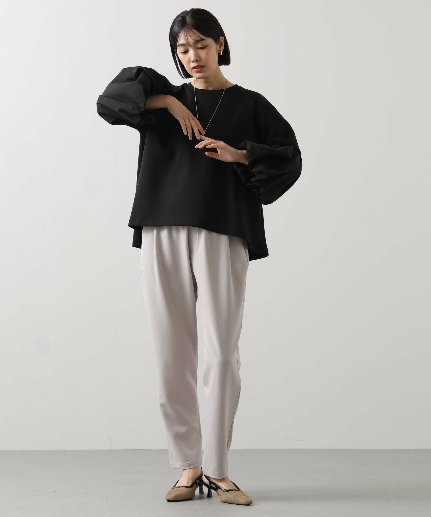 marble sud バルーンスリーブ チュニック トップス スキッパー 総柄 トップス | marble SUD(マーブルシュッド)公式通販