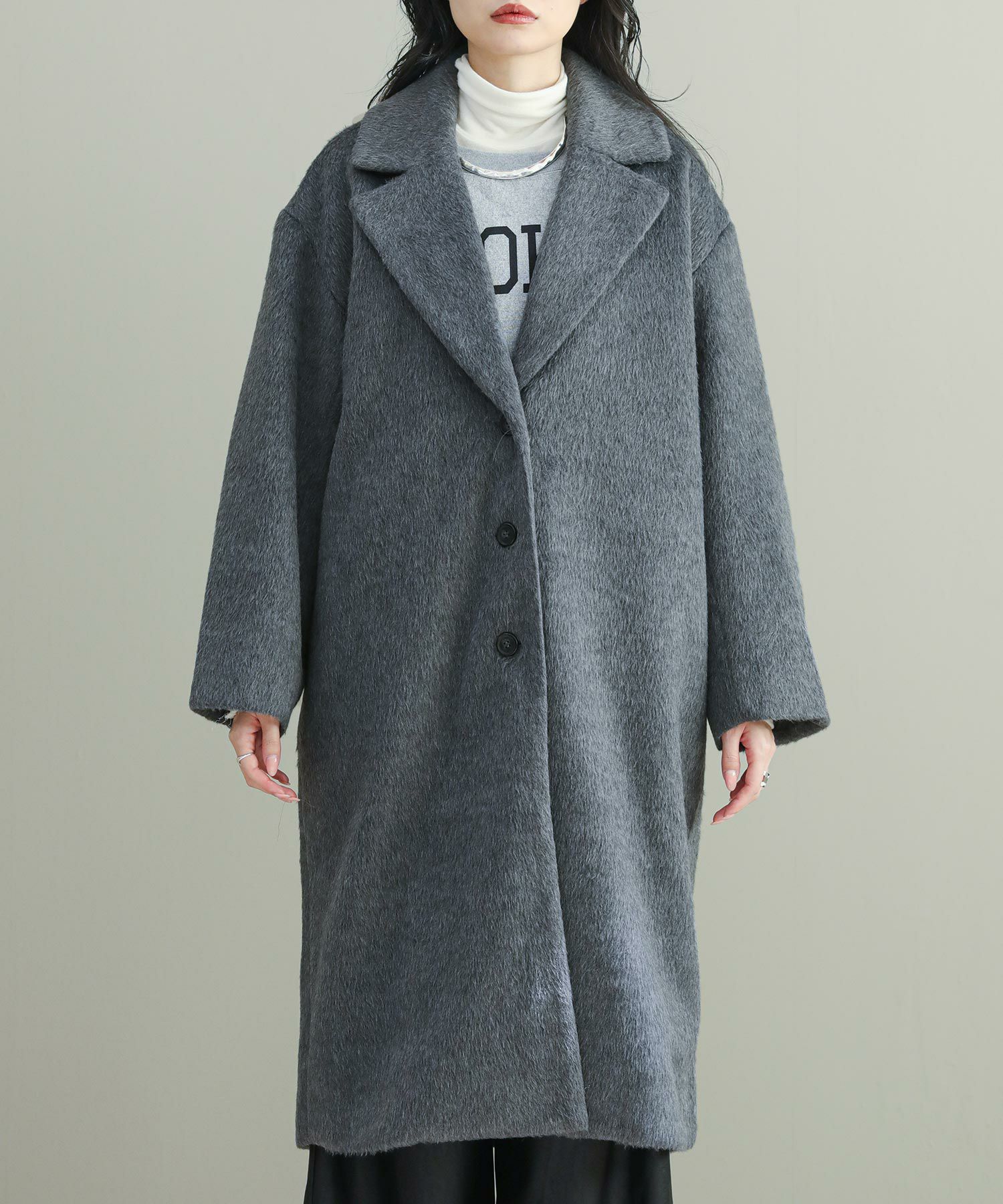 【美品⭐️PESERICO】イタリア製モカカラーシャギーチェスターコート　40 The rejoiceaシャギーチェスターコート | SEKIMIKI Online