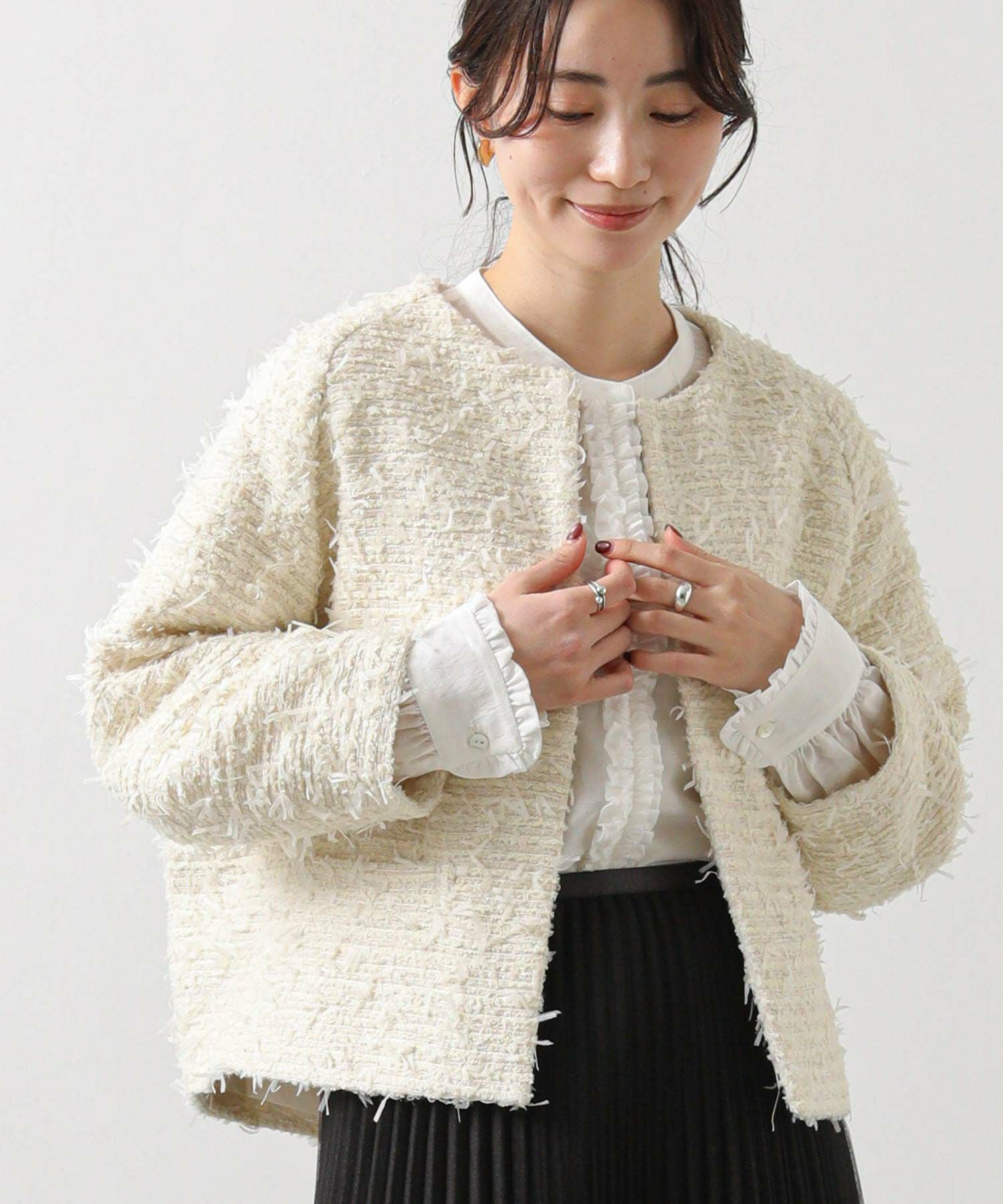 新品⭐️ Gready Brilliant ＊ツイードショートPコート　38 Gready BrilliantLUリボンツイードジャケット | SEKIMIKI Online