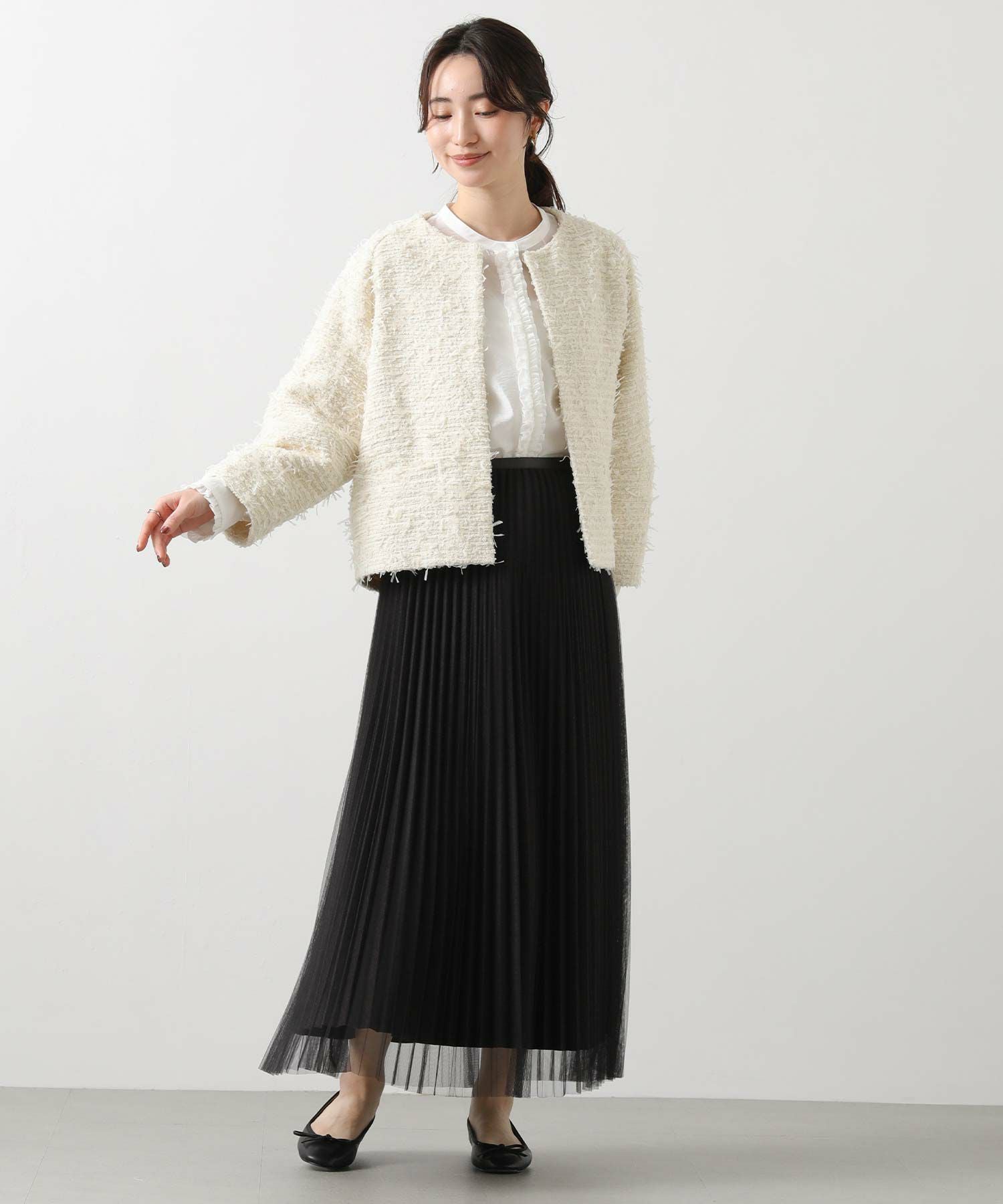 【美品】Gready Brilliant LUツイードラペルジャケット 金ボタン 美品】Gready Brilliant LUツイードラペルジャケット 金ボタン Gready