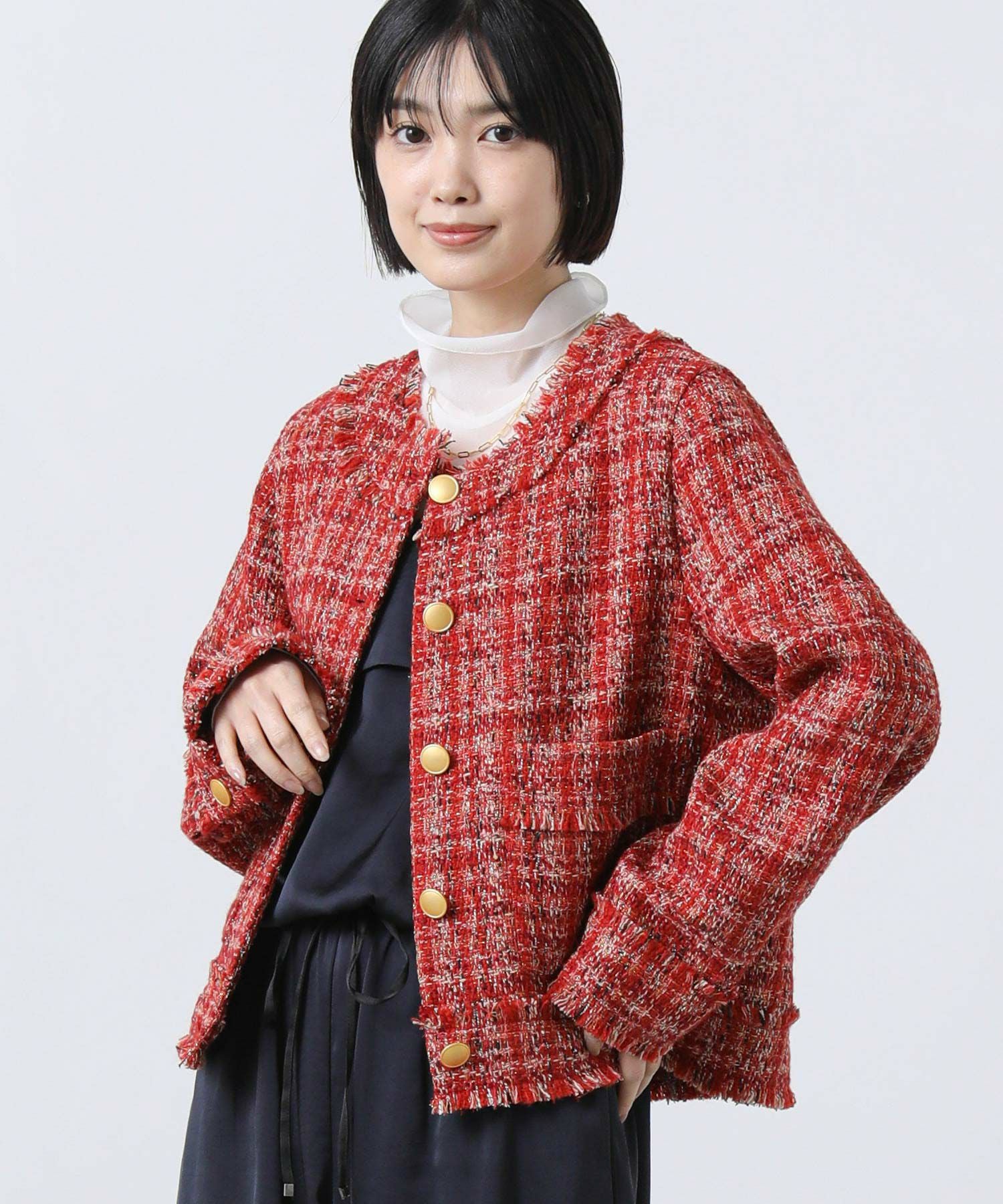 Gready Blliantツイードジャケット美品 Gready Brilliant【2026年4月再値下げ】フリンジツイードジャケット