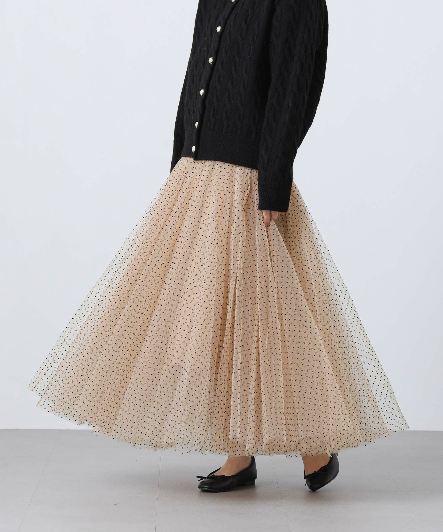 専用【Pale Jute】ドットチュールスカート　Dot tulle skirt Pale JuteDot tulle skirt - Pale Jute