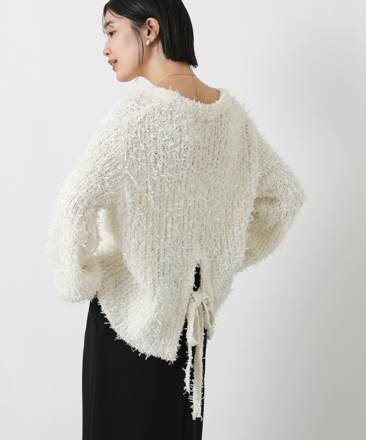 lilou バックリボンニット バックリボンニットプルオーバー