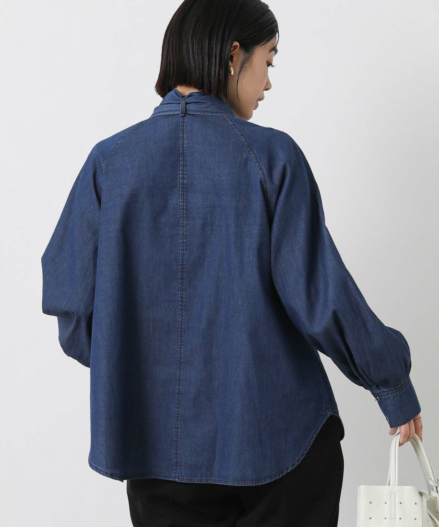 ノーリーズ  デニム　リボンブラウス NOLLEY'S WOMEN'S 【EC STAFF】nol SUGAさんのシャツ/ブラウスを使った