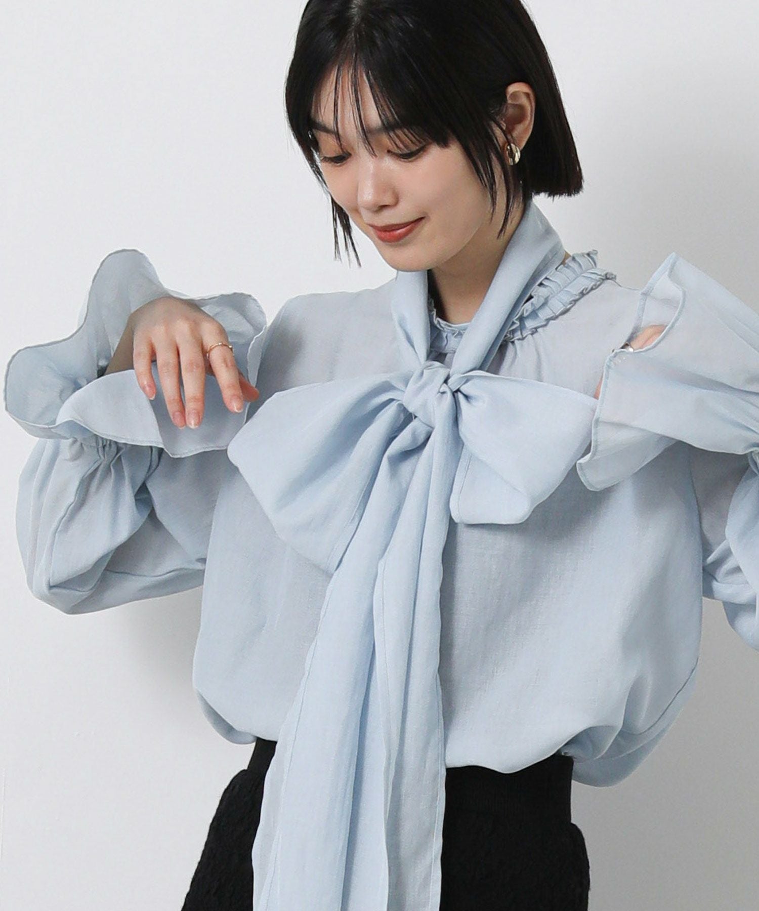 TONAL (洗える/2WAY)ニュアンス衿ブラウス 新品タグ付き美品 Gready Brilliant【2026年4月再値下げ】LUタック衿キャンディ