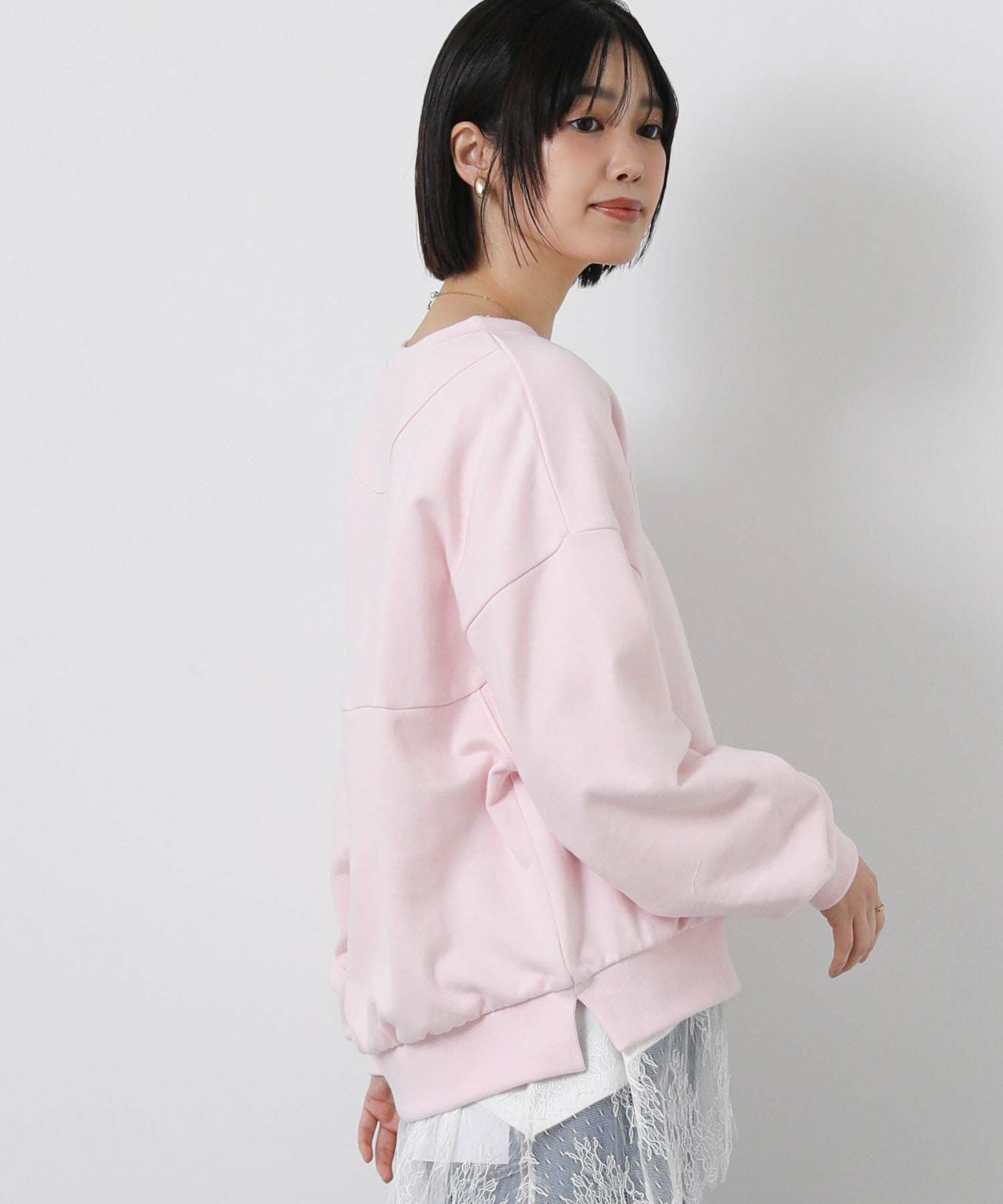 .様　トップス　ピンク Gready Brilliant【2026年4月再値下げ】裏毛袖タックロングスリーブ