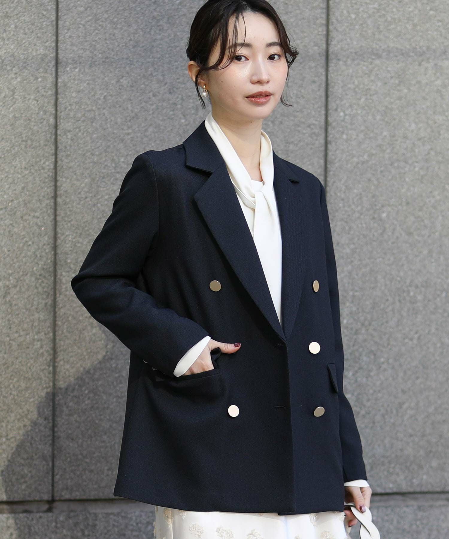 Gready Briliant ダブルボタン　テーラードジャケット　金ボタン　M Gready Brilliant（グレディブリリアン）の「金ボタンダブルテーラード