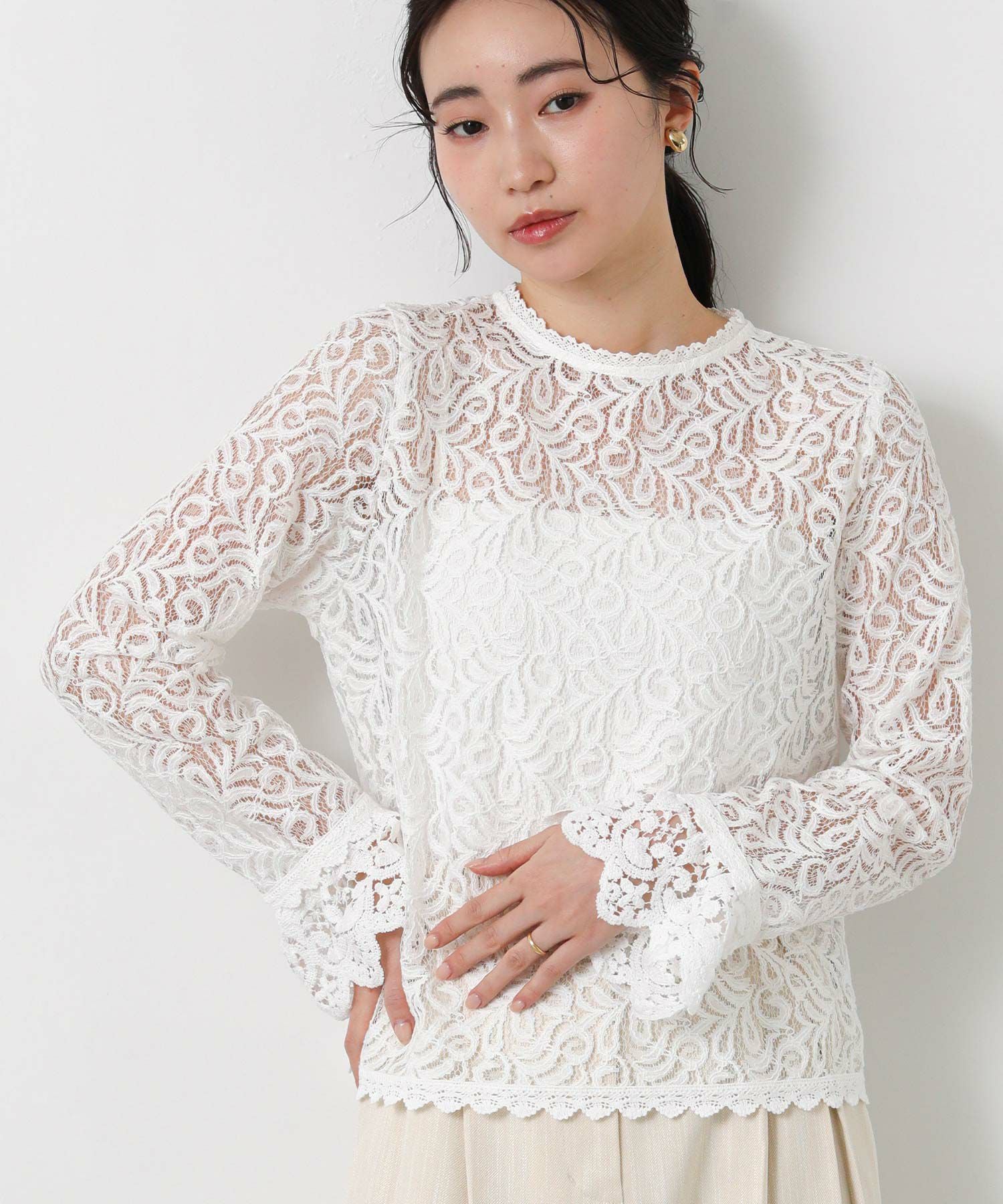 Gready Brilliant レースキャンディスリーブブラウス オフ