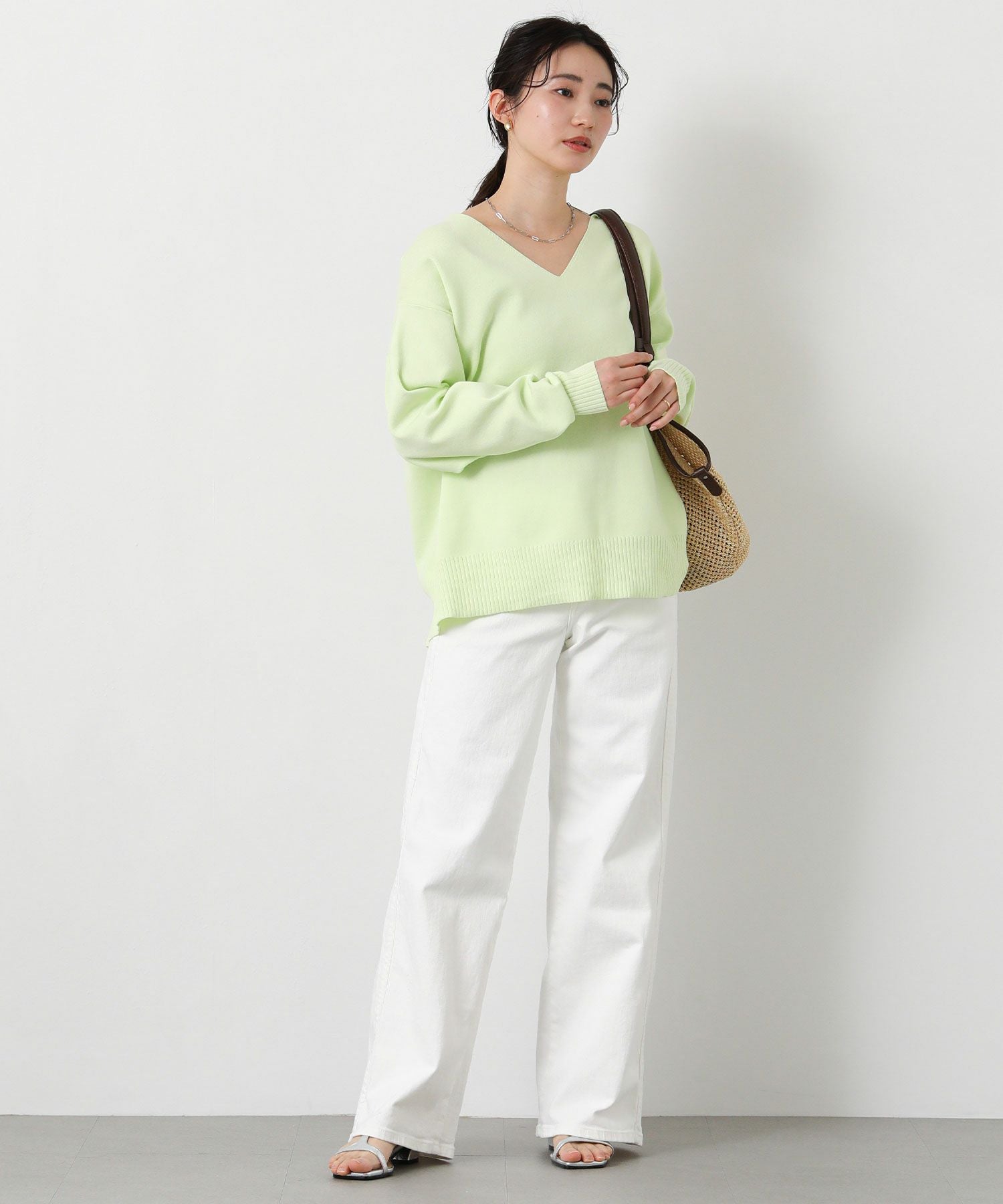 希少 JIL SANDER 上質 Vネック スリット デザイン 長袖 ニット Jil Sander Vネック セーター | グレー | FARFETCH JP