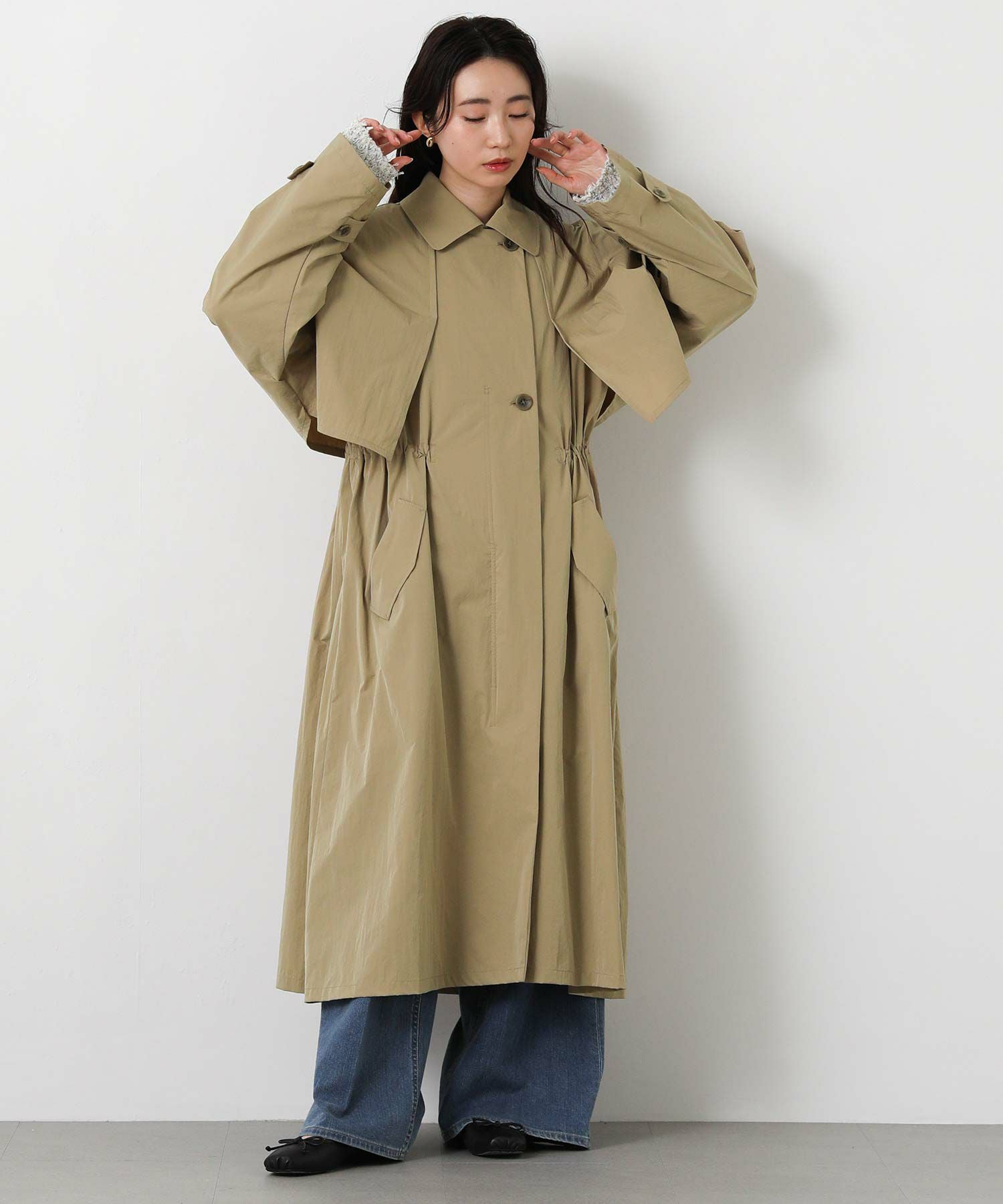 BEAMS ベージュ ダブル トレンチコート　ライナー付き　定価22000 BEAMS ベージュ ダブル トレンチコート ライナー付き 定価22000 - メルカリ