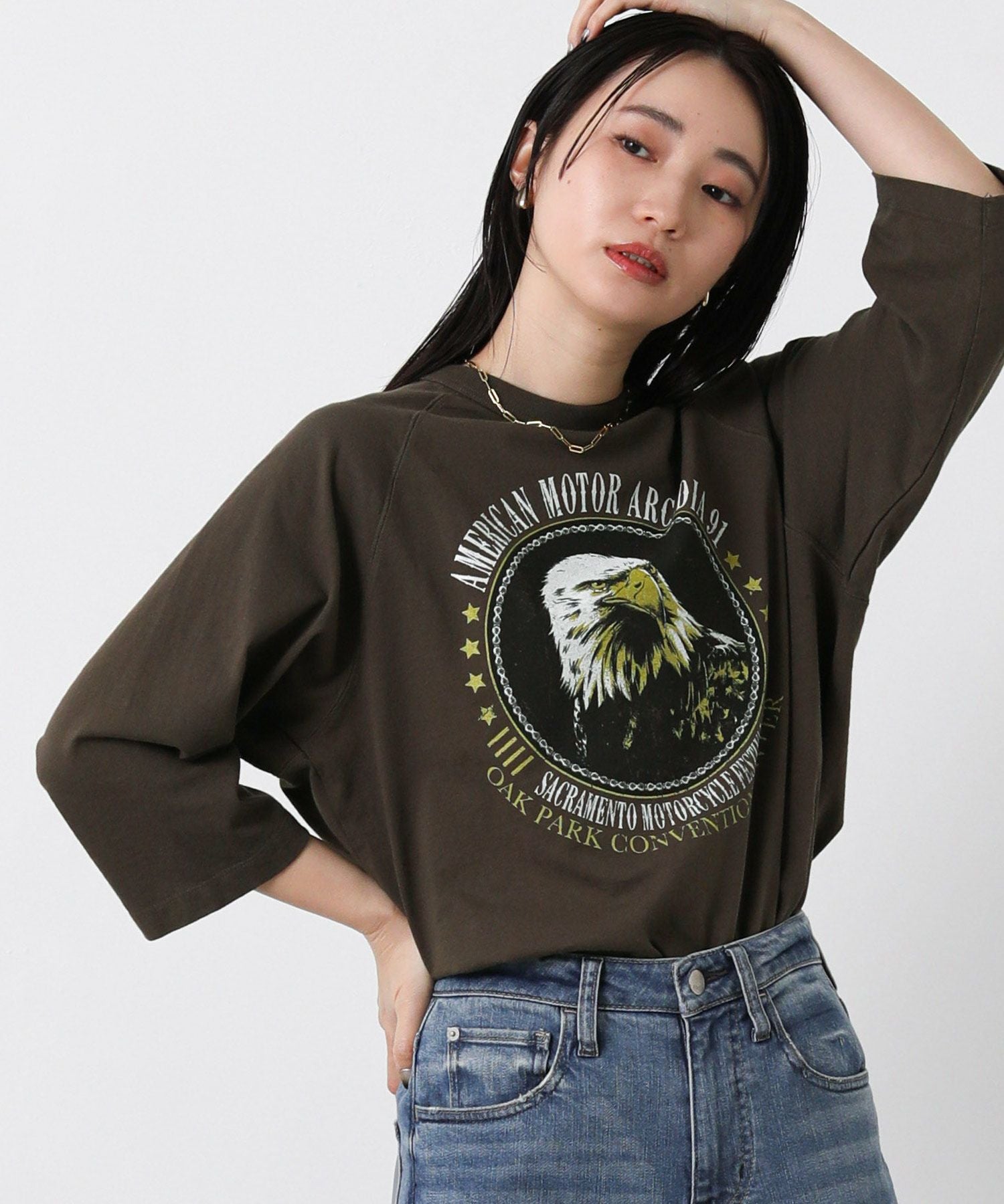 Gready BrilliantEAGLEラグラン5分袖Tシャツ | SEKIMIKI Online