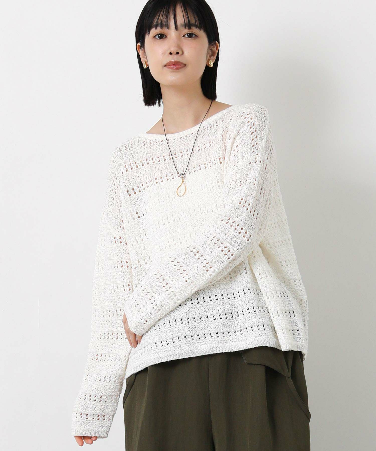 brilliant商品です Gready Brilliantすかし柄2wayリボンニット | SEKIMIKI Online