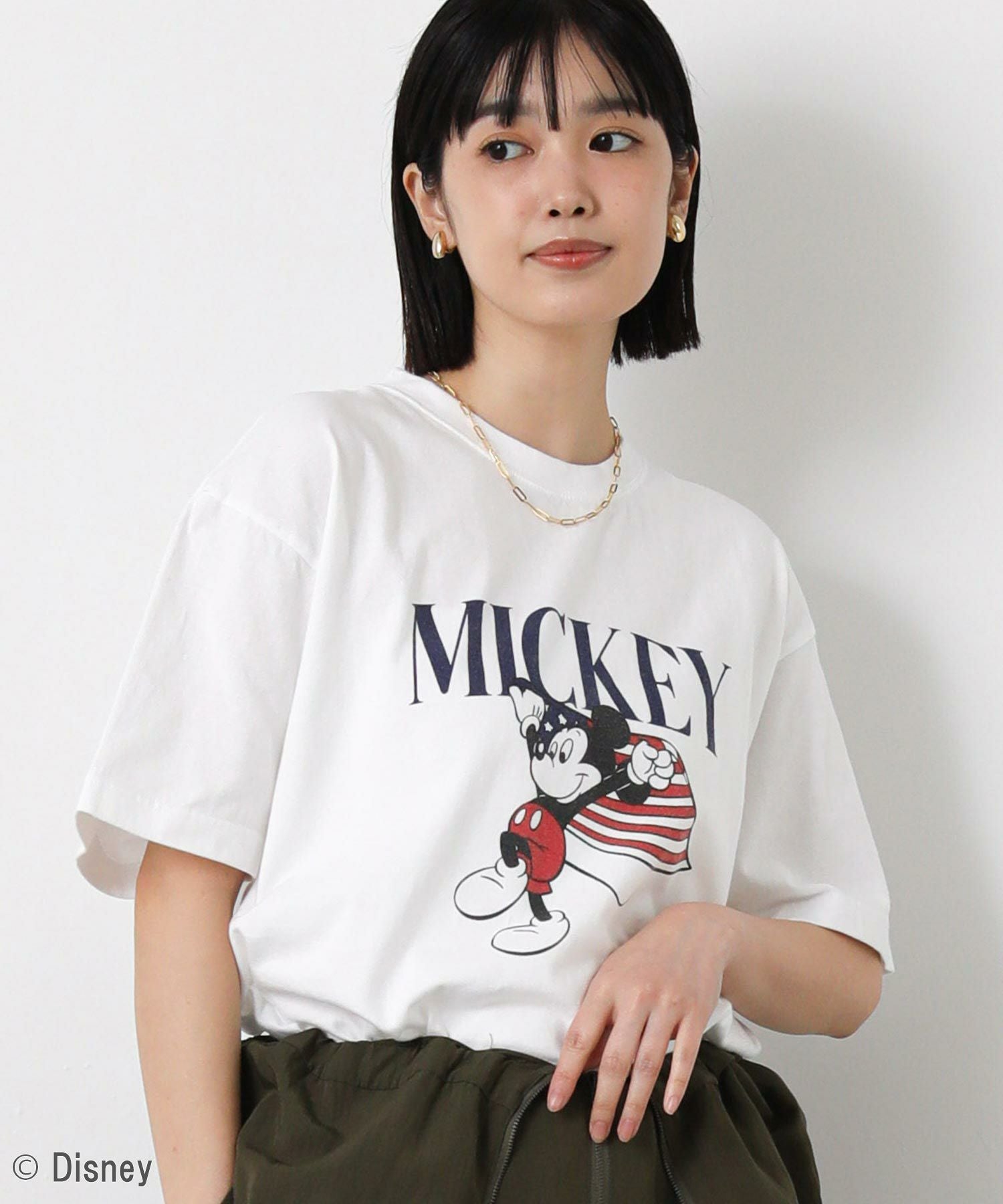 GOOD ROCK SPEED MICKEYフラッグTシャツ ホワイト