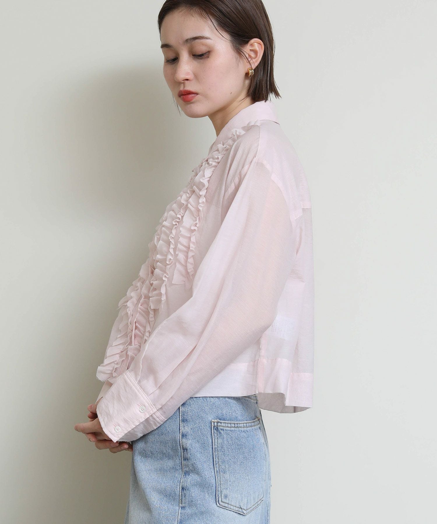 Rebecca flower シアーフリルブラウス⌘ピンク コカ coca シアーフリルブラウス （Pink） -ファッション通販 FASHION
