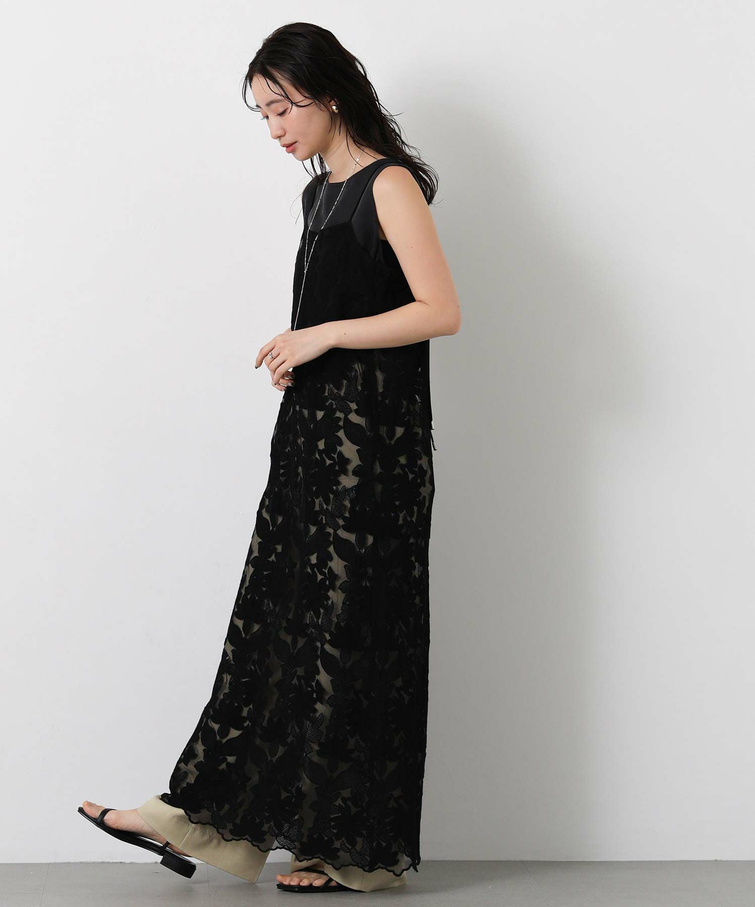 Gready Brilliantチュール刺繍レースキャミワンピース | SEKIMIKI Online