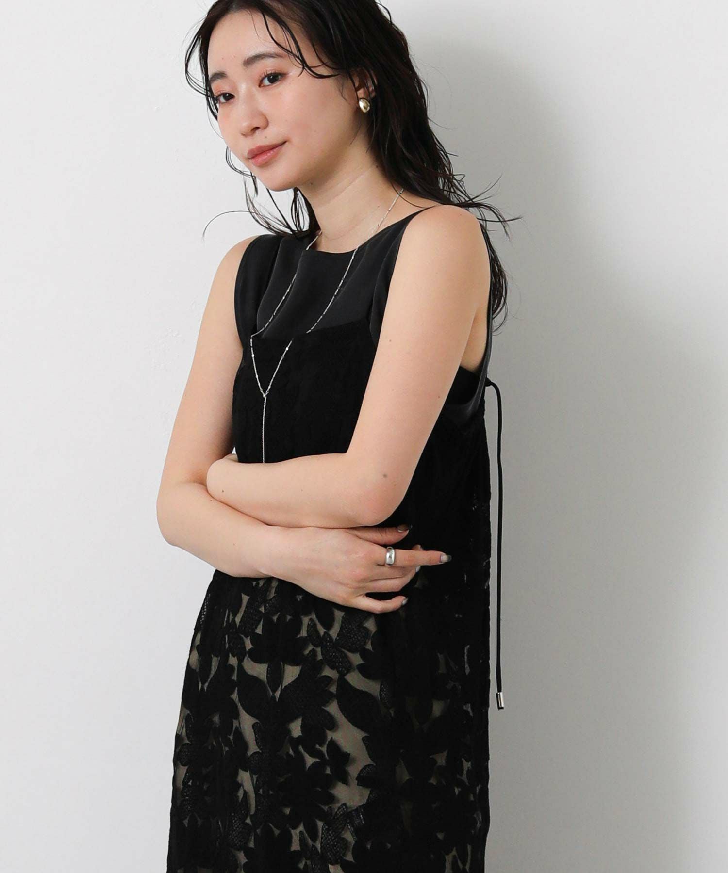 チュールレース刺繍キャミ Gready Brilliantチュール刺繍レースキャミワンピース | SEKIMIKI Online