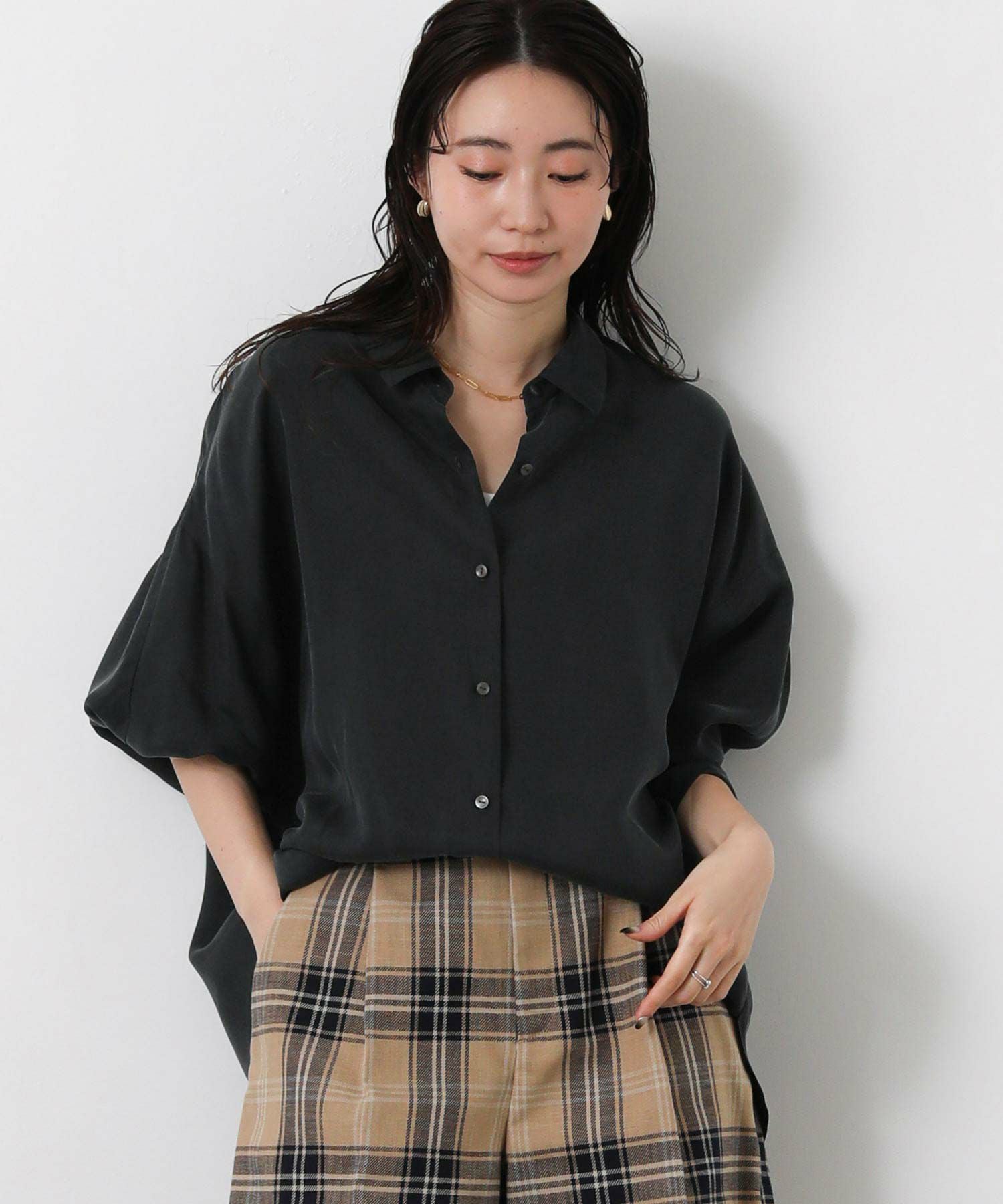 LUSTEEK LUキュプラシャツ チャコール