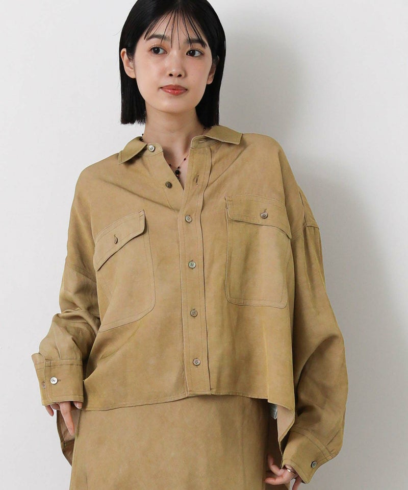 Gready Brilliant 顔料染めショートシャツ キャメル