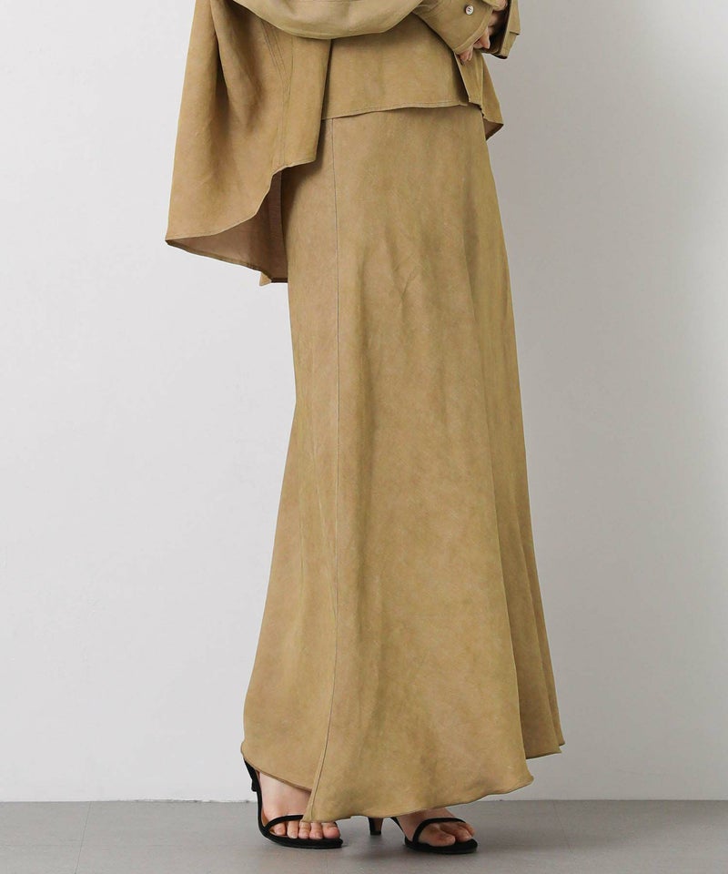 Gready Brilliant 顔料染めバイアスフレアスカート キャメル