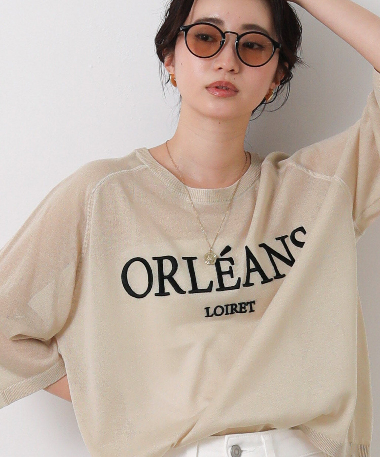 Gready Brilliantシアー刺繍ロゴ7分袖ニット | SEKIMIKI Online