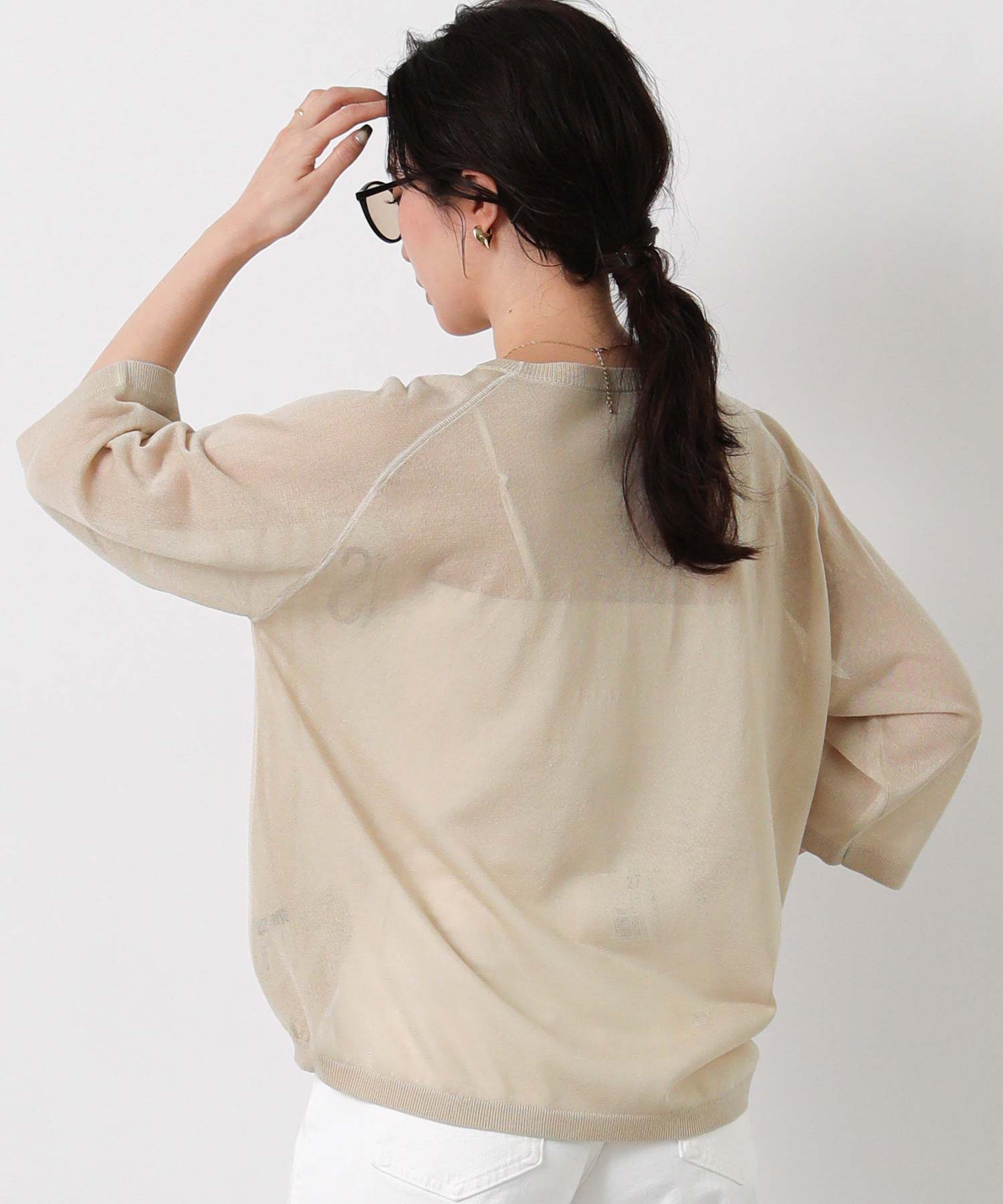 Gready Brilliantシアー刺繍ロゴ7分袖ニット | SEKIMIKI Online
