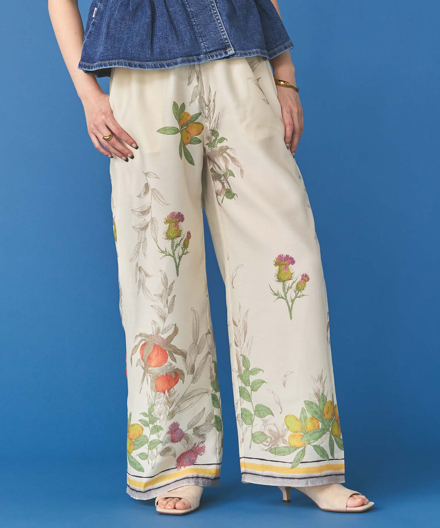 gready brilliant購入　 FAVORI ワイドパンツ Gready Brilliantaジョーゼットワイドパンツ | SEKIMIKI Online