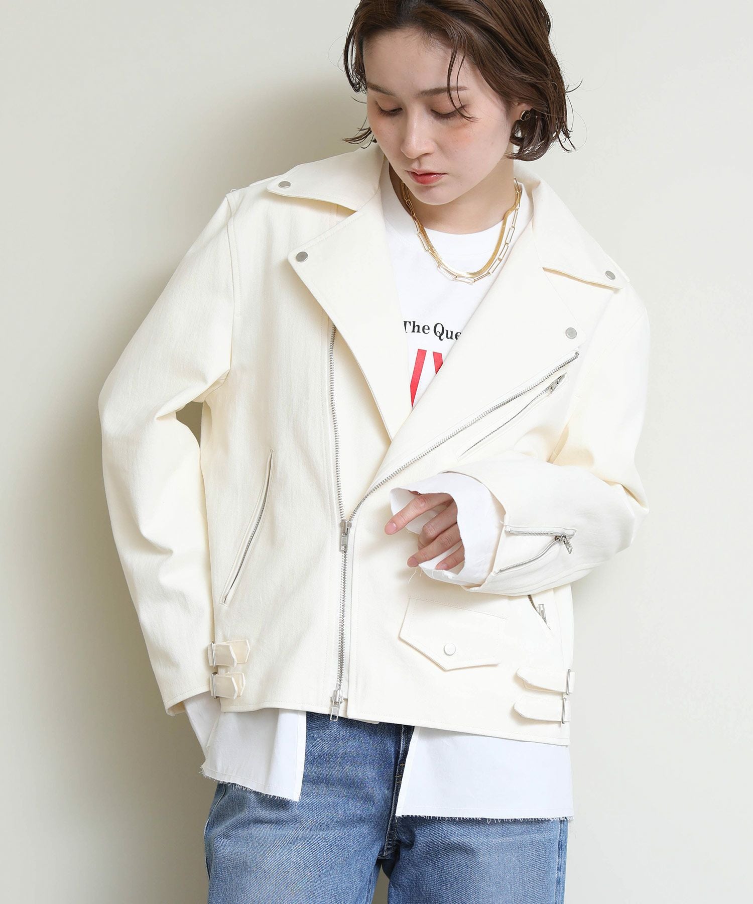 Re Fiina【2026年5月再値下げ】コットンライダースジャケット