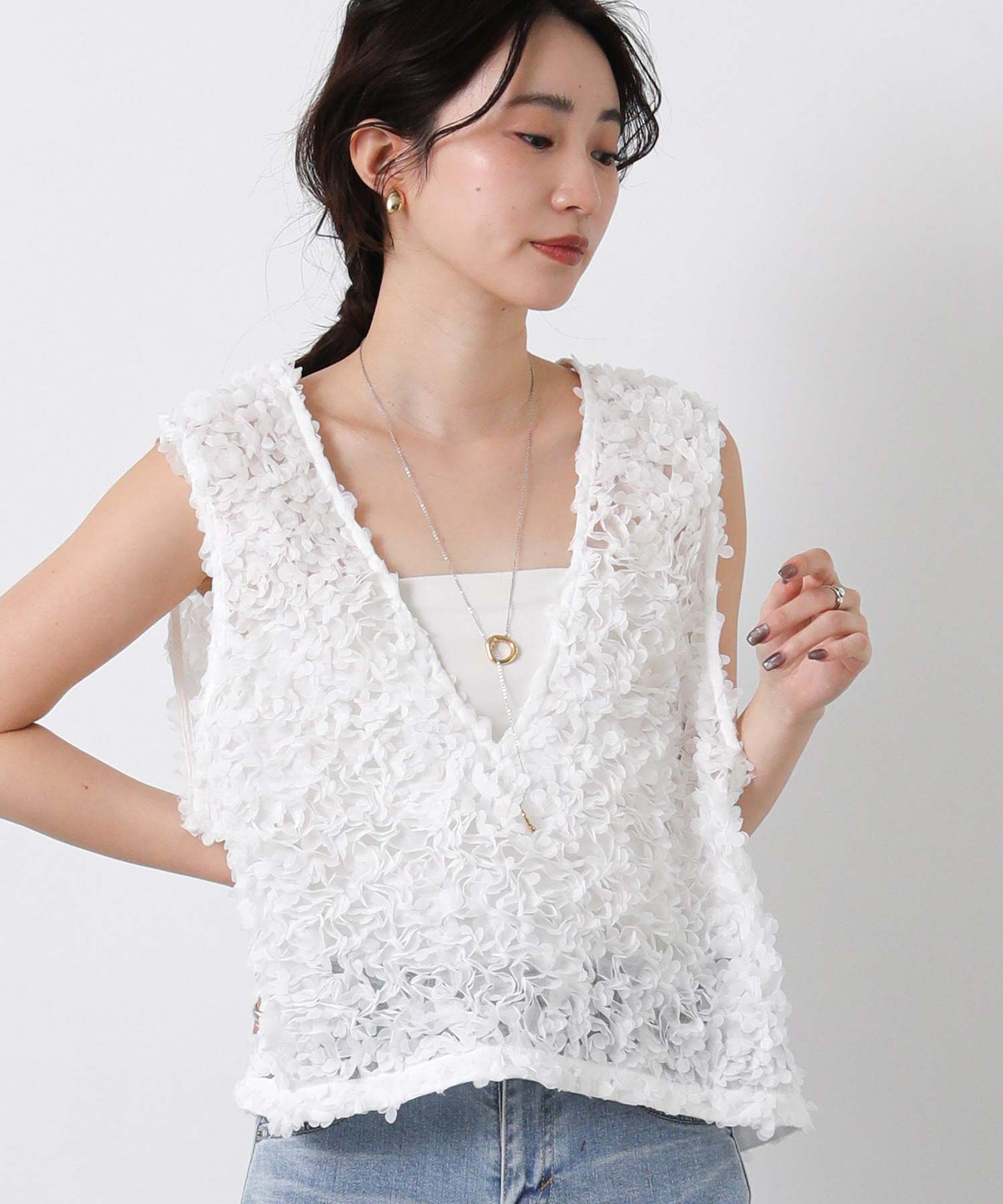 【25SS】Villd チュール 刺繍 ジレ ベスト 楽天市場】 チュール チュールベスト ロングベスト【鏡いらず！万能
