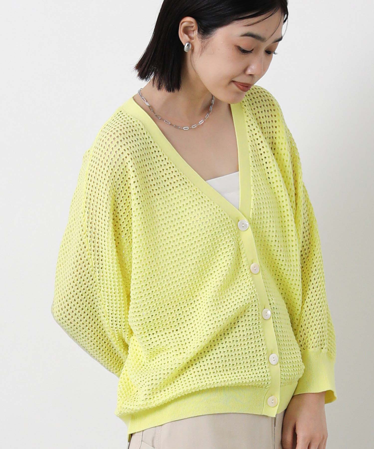 brilliant商品です Gready BrilliantメッシュドルマンVネックカーディガン | SEKIMIKI Online