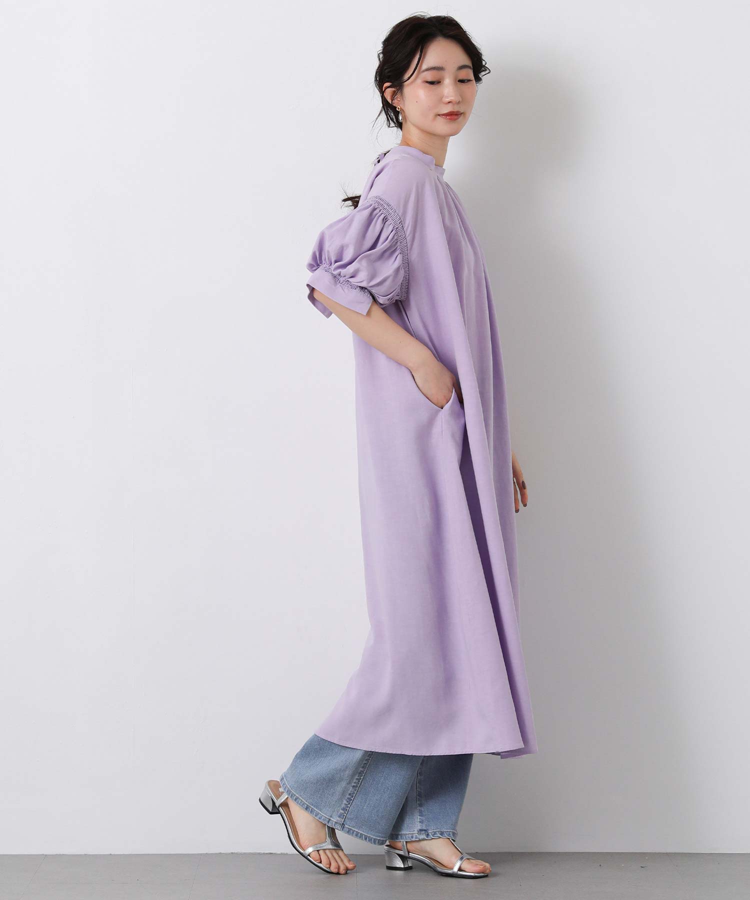 Theory ワンピース　２５ＡＷ Gready Brilliantリネン前後2WAY5分袖ワンピース | SEKIMIKI Online