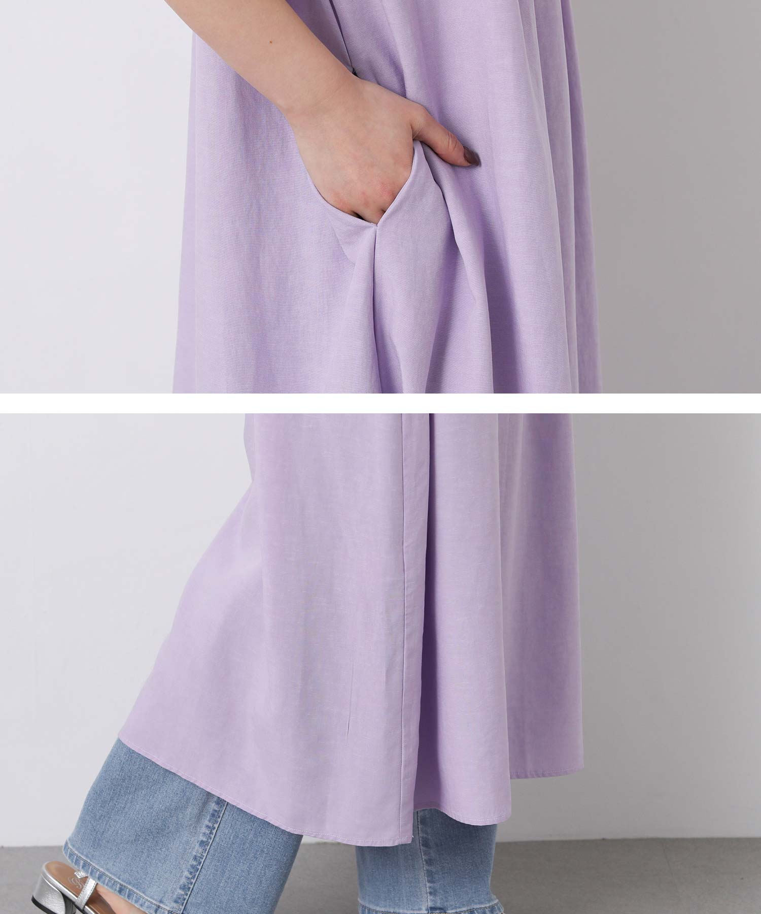 Theory ワンピース　２５ＡＷ somari imaginationピンタックリネン混ワンピース』