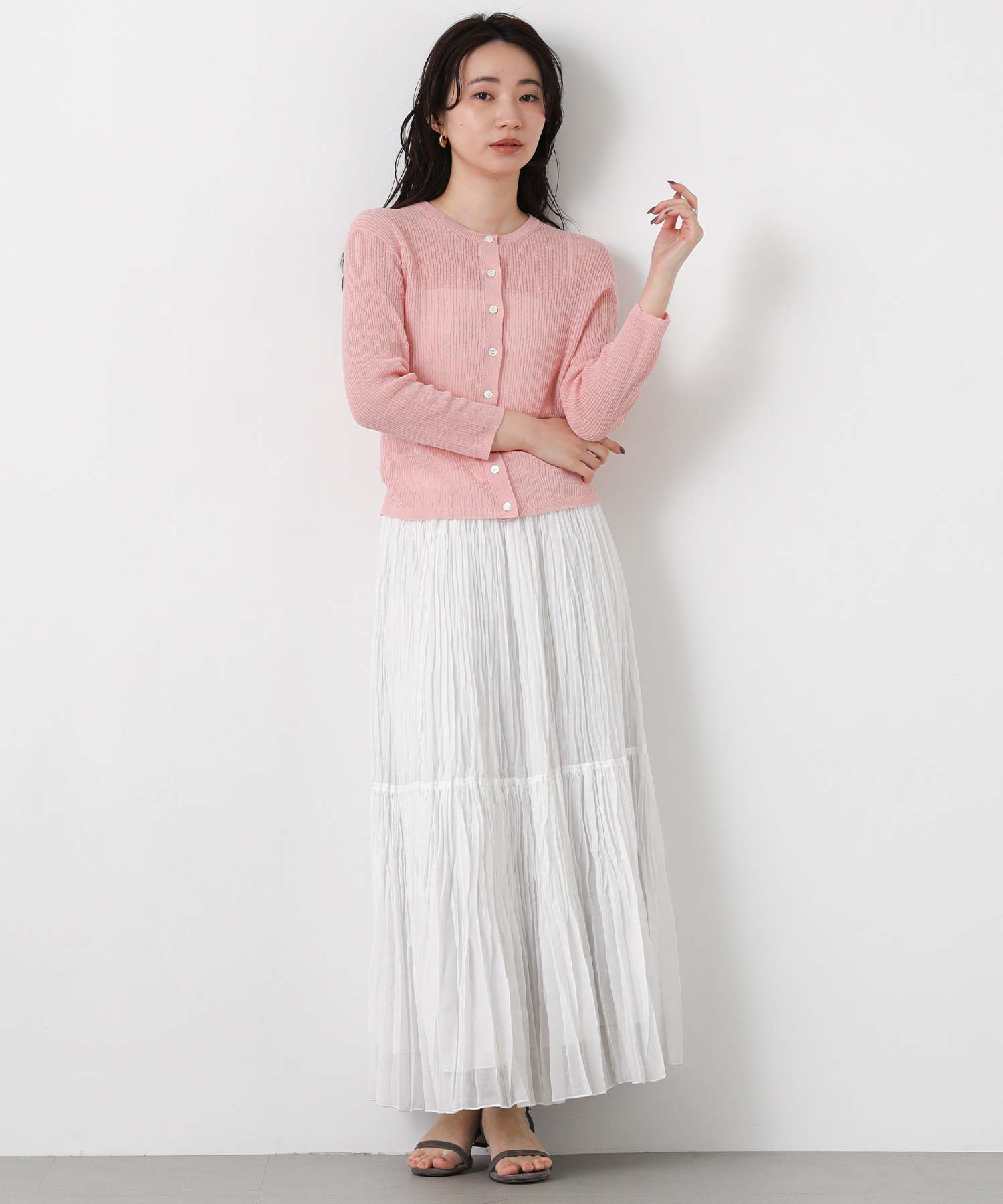未使用タグ付き　Catherine 馬里邑　春✳︎ 薄手美カーディガン　定価高↑ Gready Brilliantホールガーメントタックリブカーディガン | SEKIMIKI