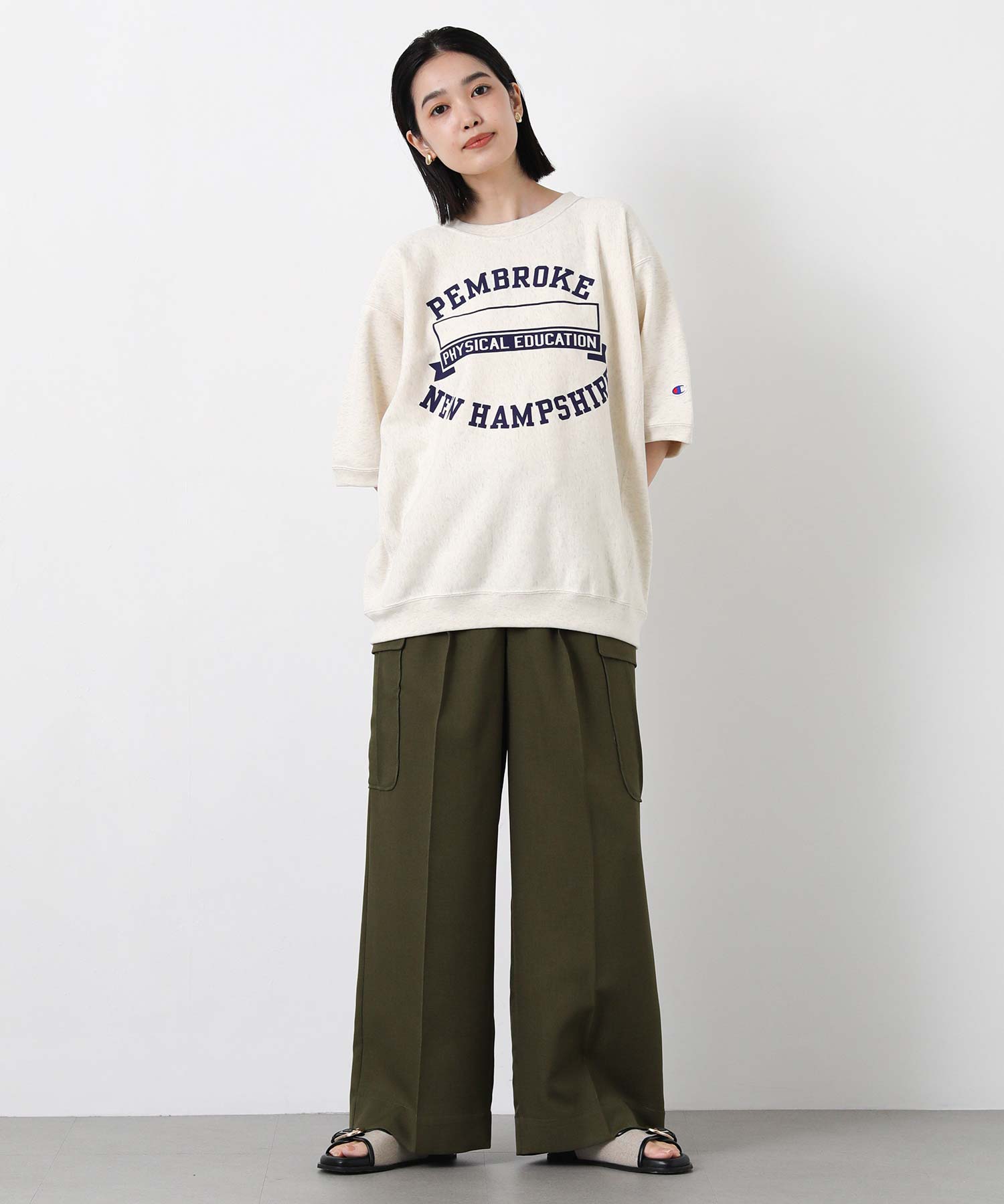Gready Brilliantチャンピオンロゴ裏毛ハーフスリーブスウェット