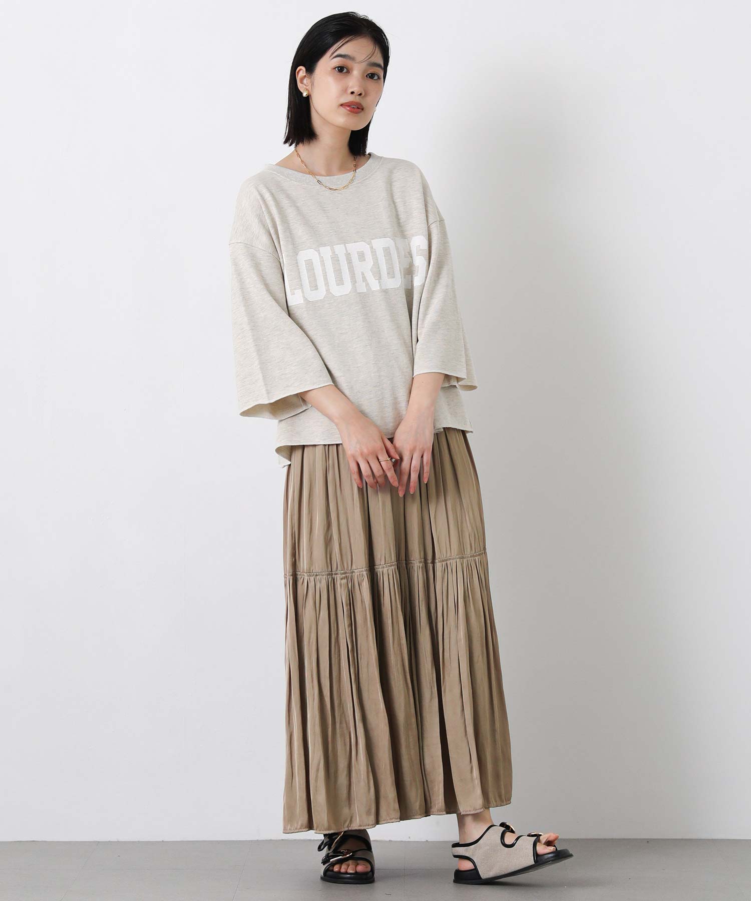 Gready Brilliant割繊サテンギャザースカート | SEKIMIKI Online