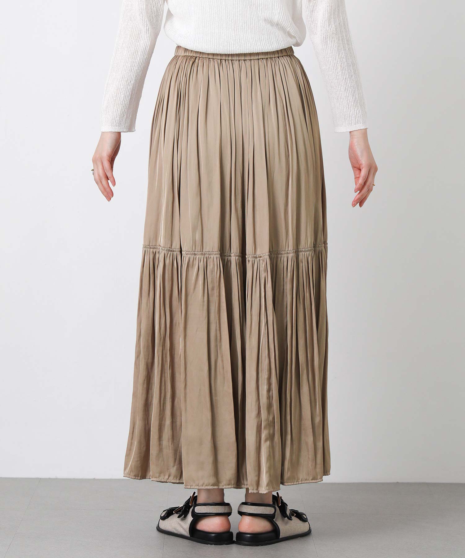 Karen　ベージュ krähe 2026 Spring Collection】 レースカラー リブニットカーディガン