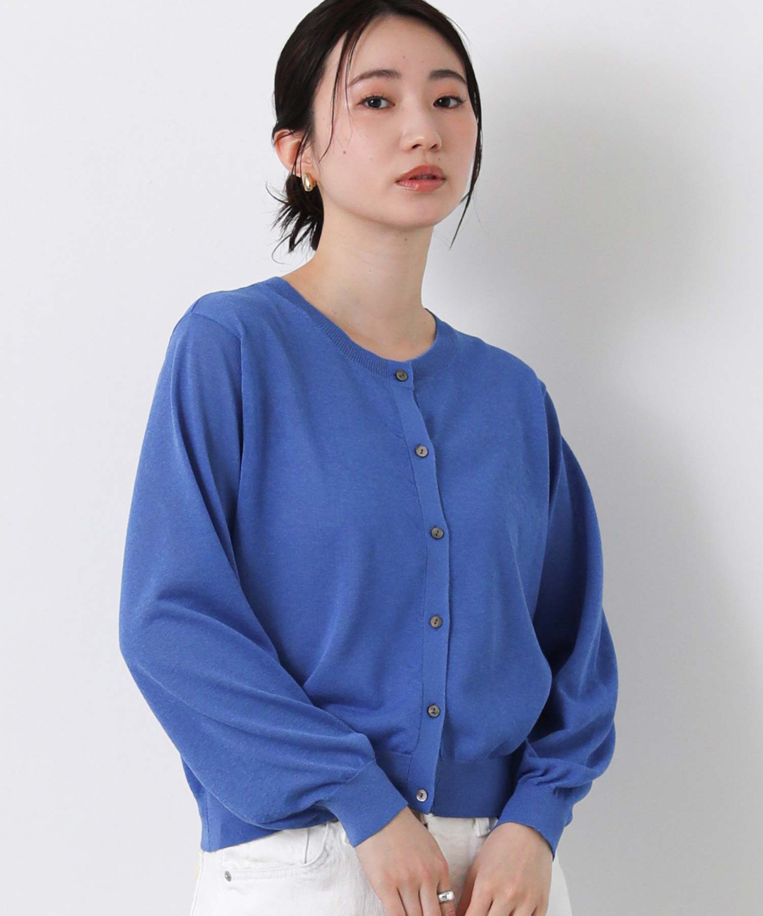 最安値【GRANCY】カーディガン 青 Gready BrilliantUVクールタッチ7分カーディガン | SEKIMIKI Online
