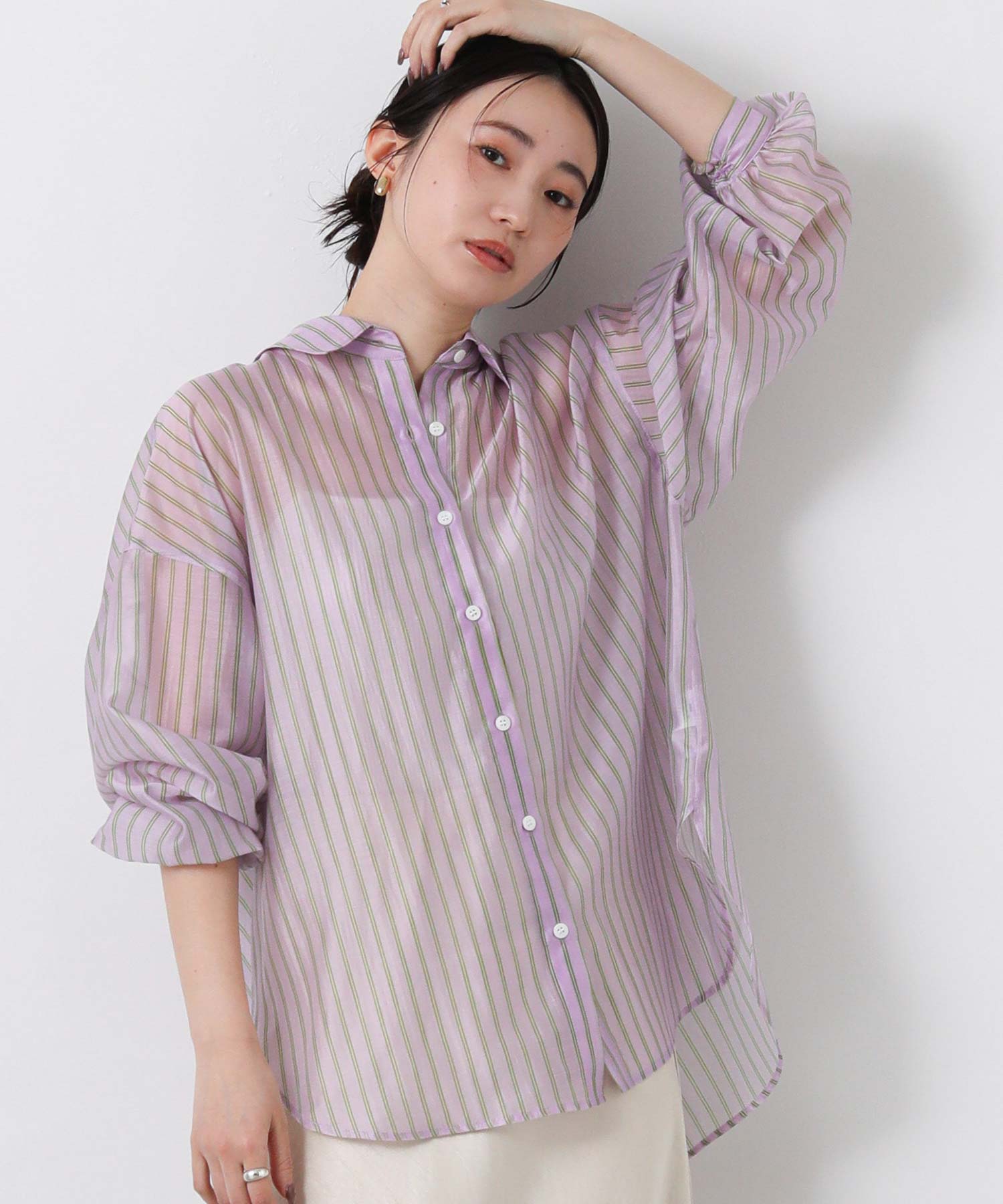 JUSGLITTYストライプブラウス JUSGLITTY（ストライプ ・ シャツ/ブラウス(長袖/七分)）のフリマ