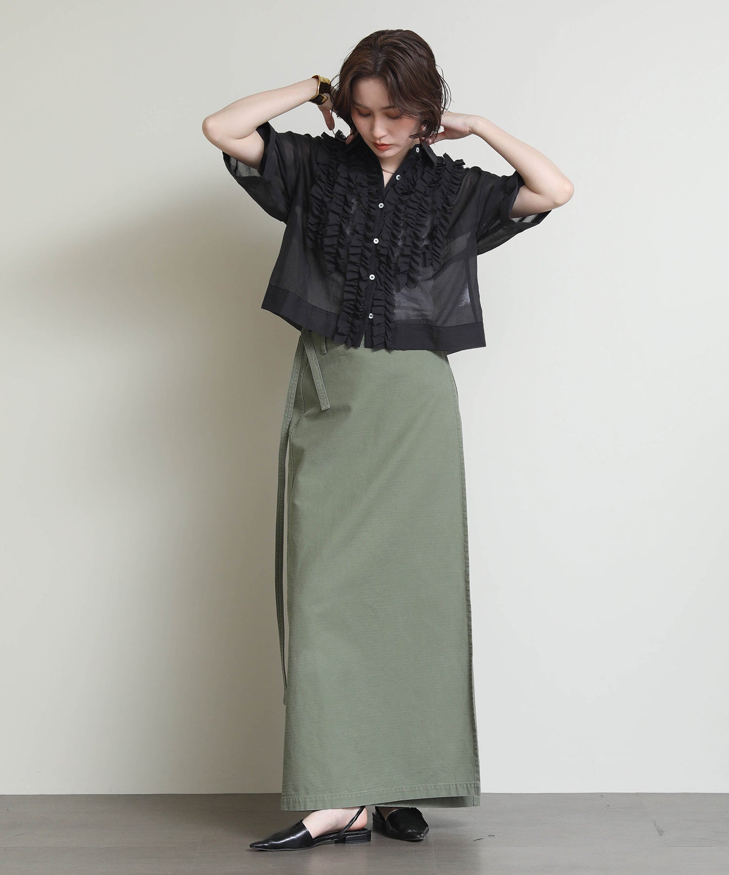 Re Fiina【2026年10月3日AM10:00で販売終了】シアーフリル5分袖