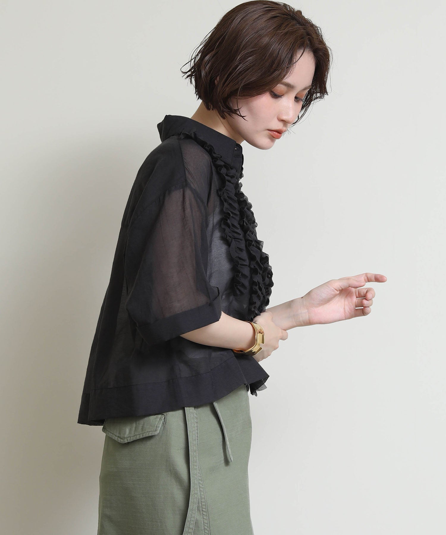 Re Fiina【2026年10月3日AM10:00で販売終了】シアーフリル5分袖
