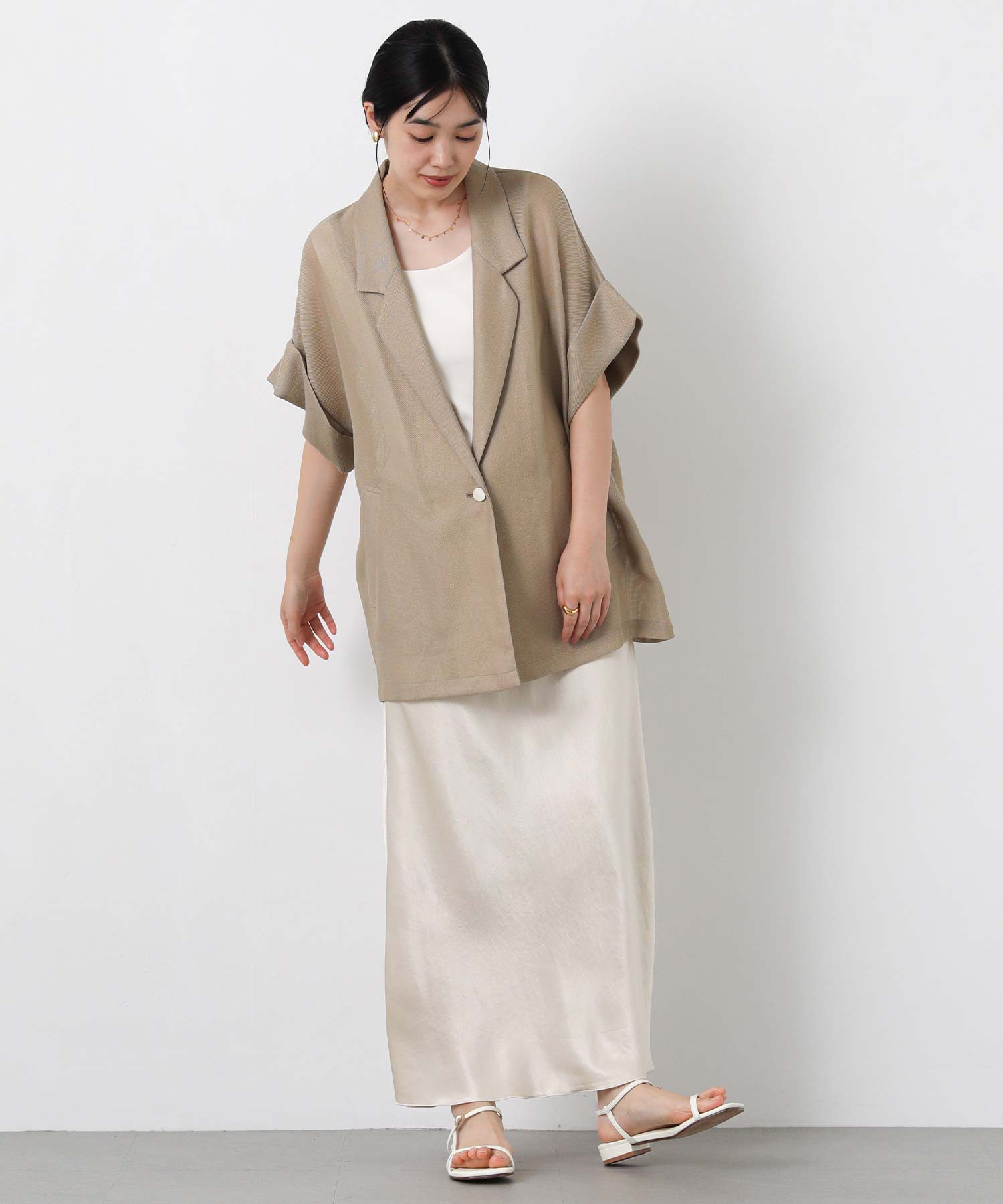 Gready Brilliantメッシュテーラー5分袖ジャケット | SEKIMIKI Online