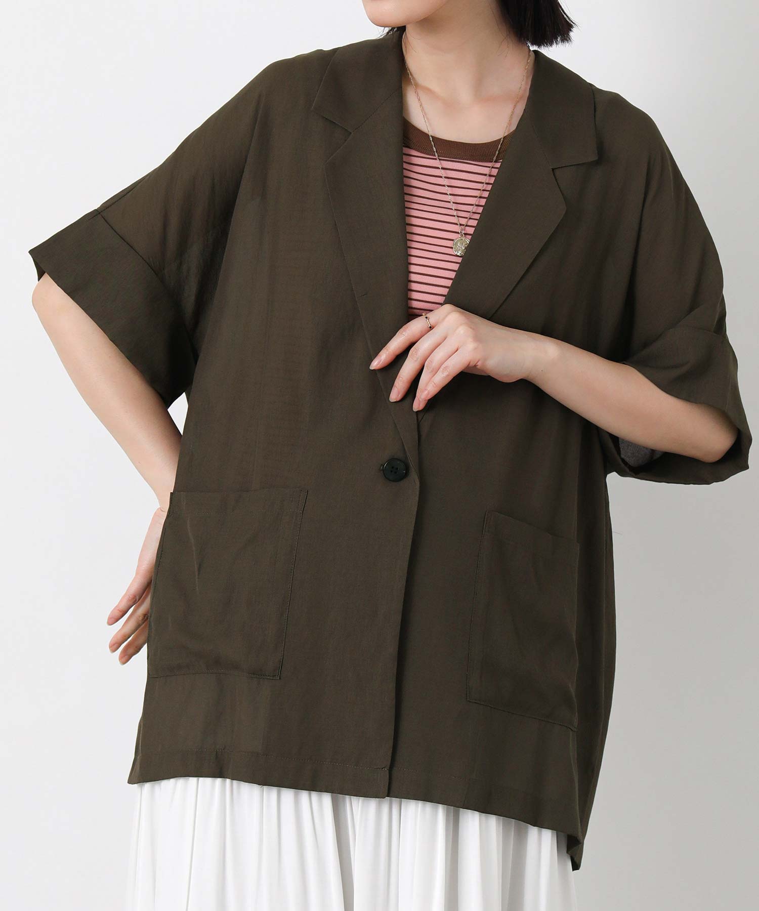 【新品】Gready Brilliant UV加工テーラー5分袖ジャケット Gready BrilliantUV加工テーラー5分袖ジャケット | SEKIMIKI Online