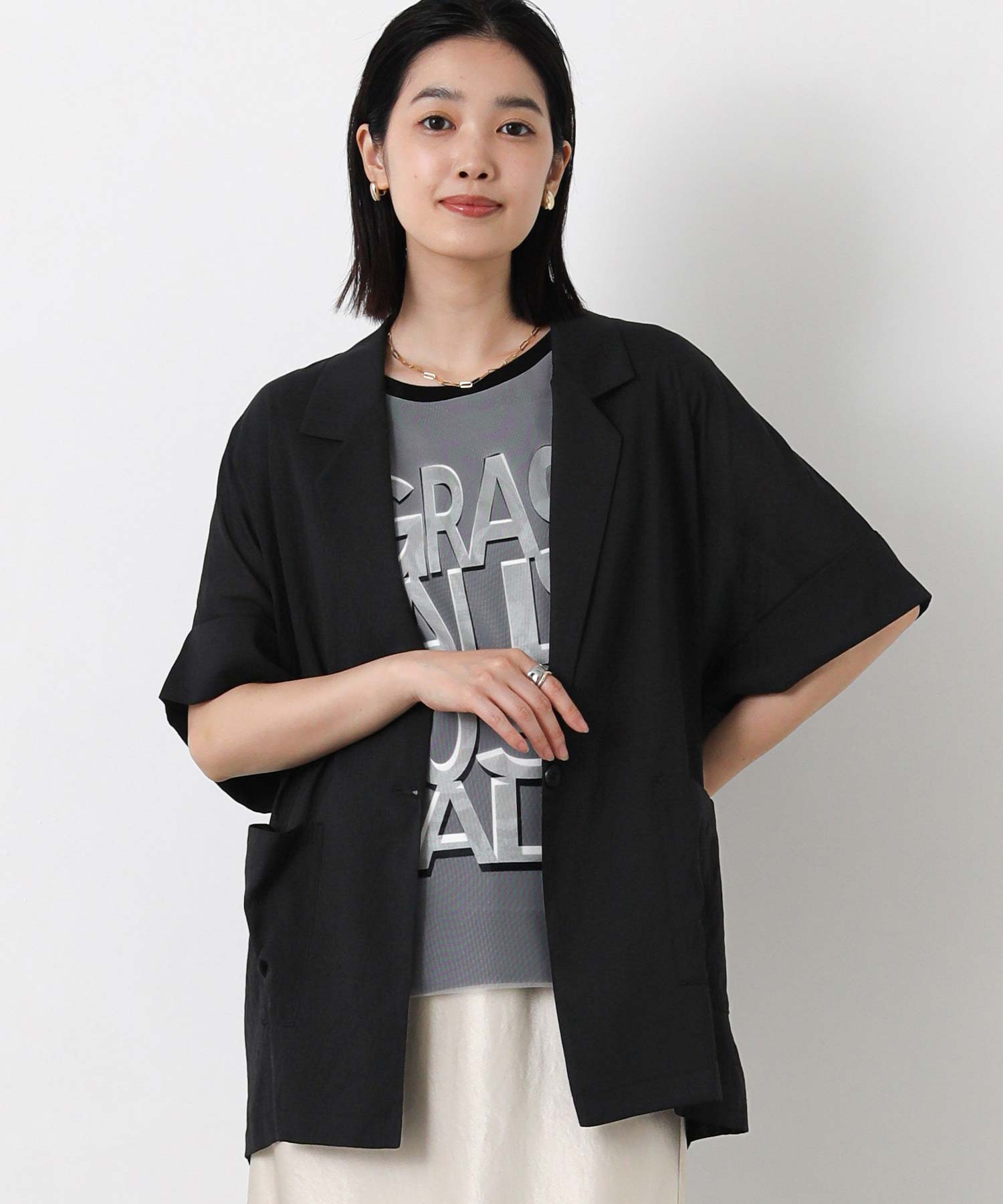 【新品】Gready Brilliant UV加工テーラー5分袖ジャケット Gready BrilliantUV加工テーラー5分袖ジャケット | SEKIMIKI Online
