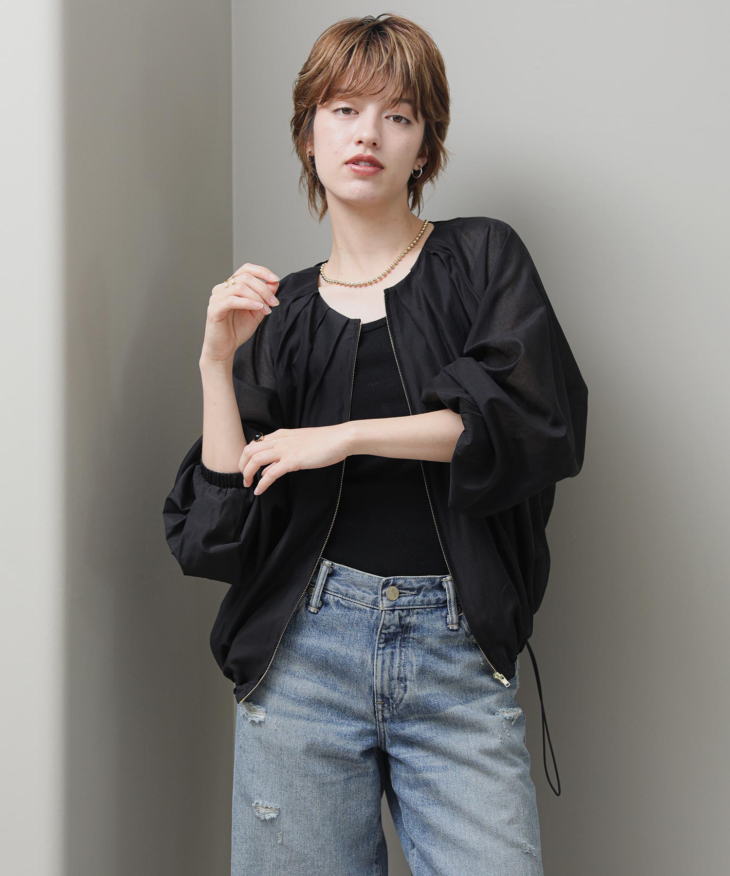 SIZE 40　シアーフィラメントブルゾン The rejoiceシアータックブルゾン | SEKIMIKI Online
