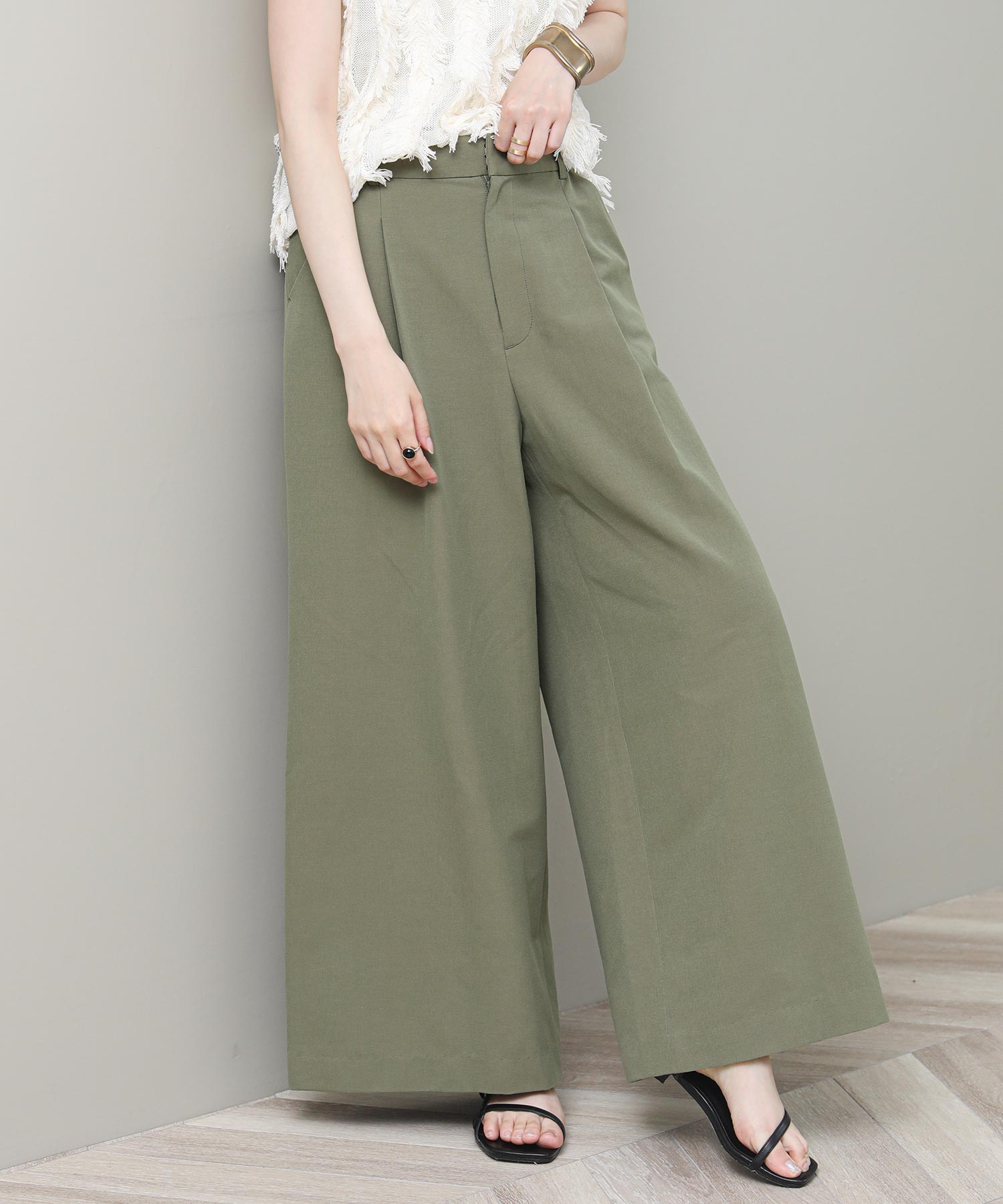 The rejoice麻混ビッグワイドパンツ | SEKIMIKI Online