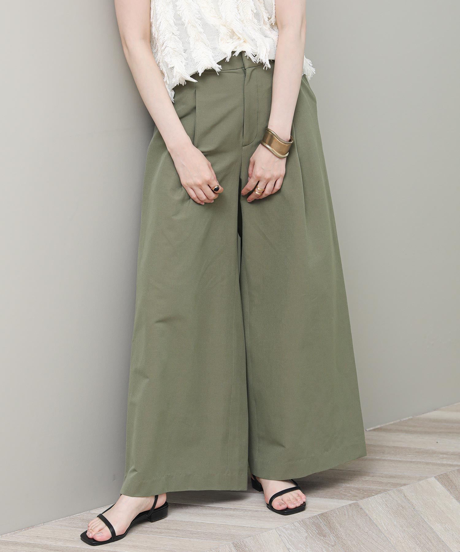 The rejoice麻混ビッグワイドパンツ | SEKIMIKI Online